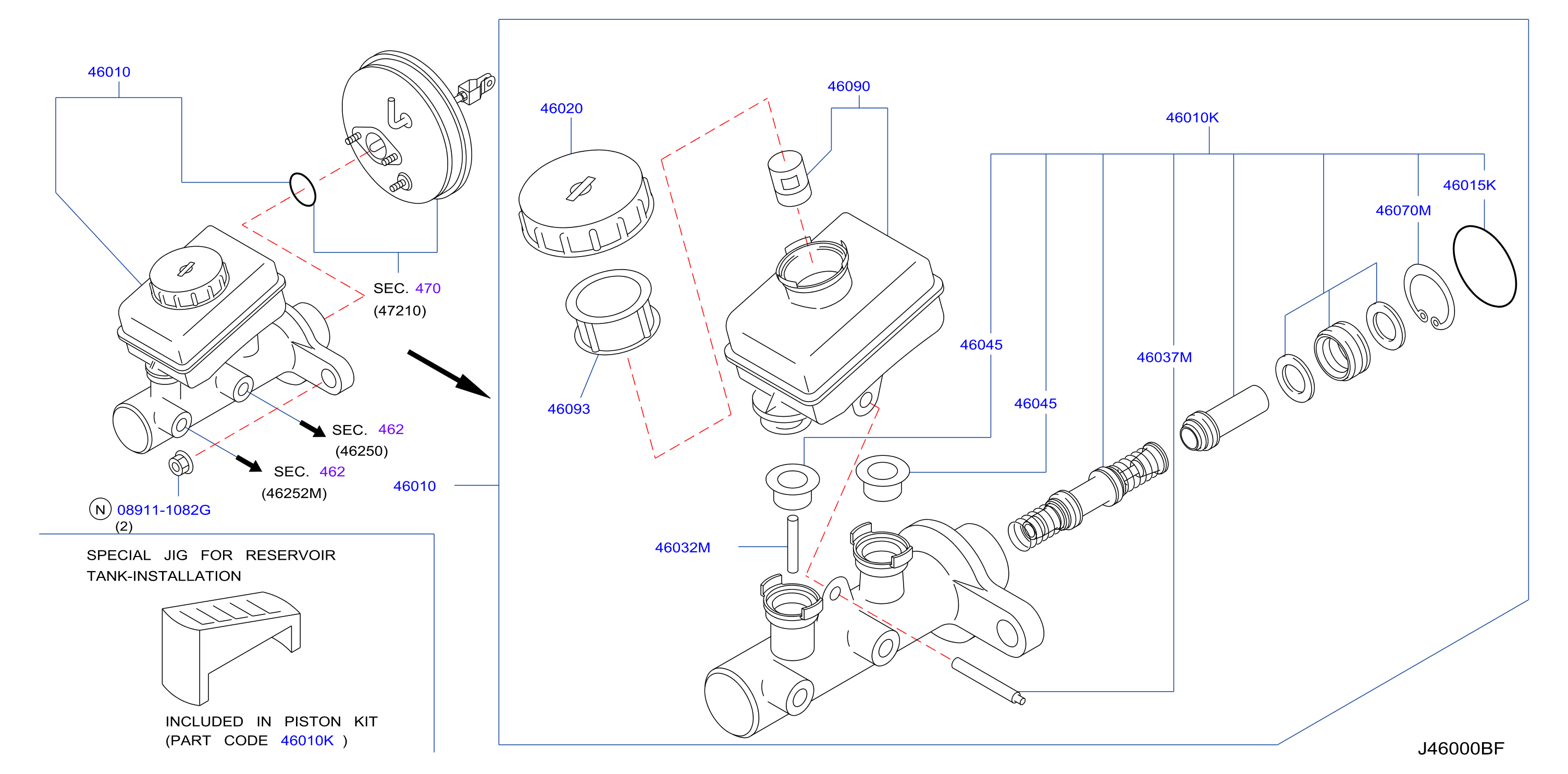 Diagram BRAKE MASTER CYLINDER for your 2004 INFINITI M45   