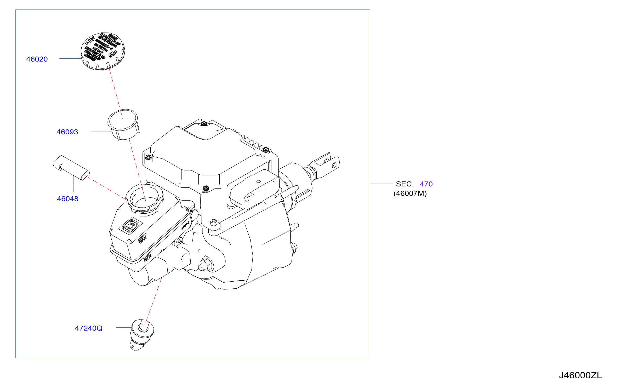 Diagram BRAKE MASTER CYLINDER for your INFINITI G37  