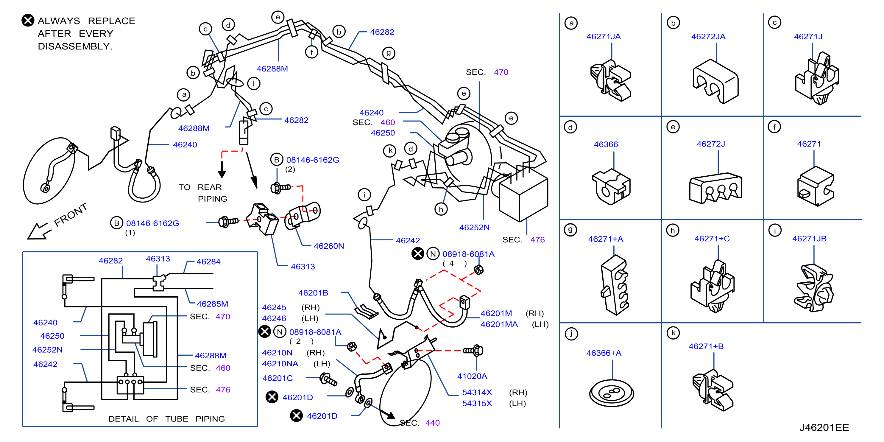 Diagram TUBERÍA DEL FRENO Y VÁLVULA DE CONTROL for your 2018 INFINITI M37 Base 3.7L V6 AT 4WD 