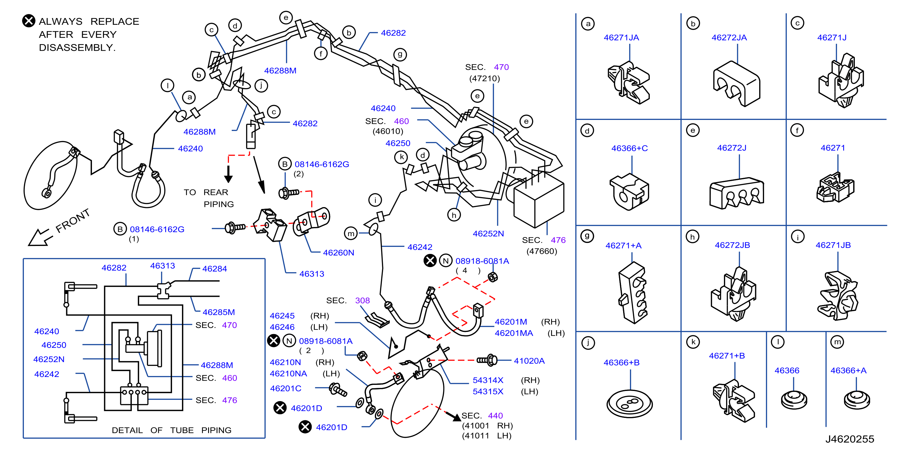 Diagram TUBERÍA DEL FRENO Y VÁLVULA DE CONTROL for your 2018 INFINITI M37 Base 3.7L V6 AT 4WD 