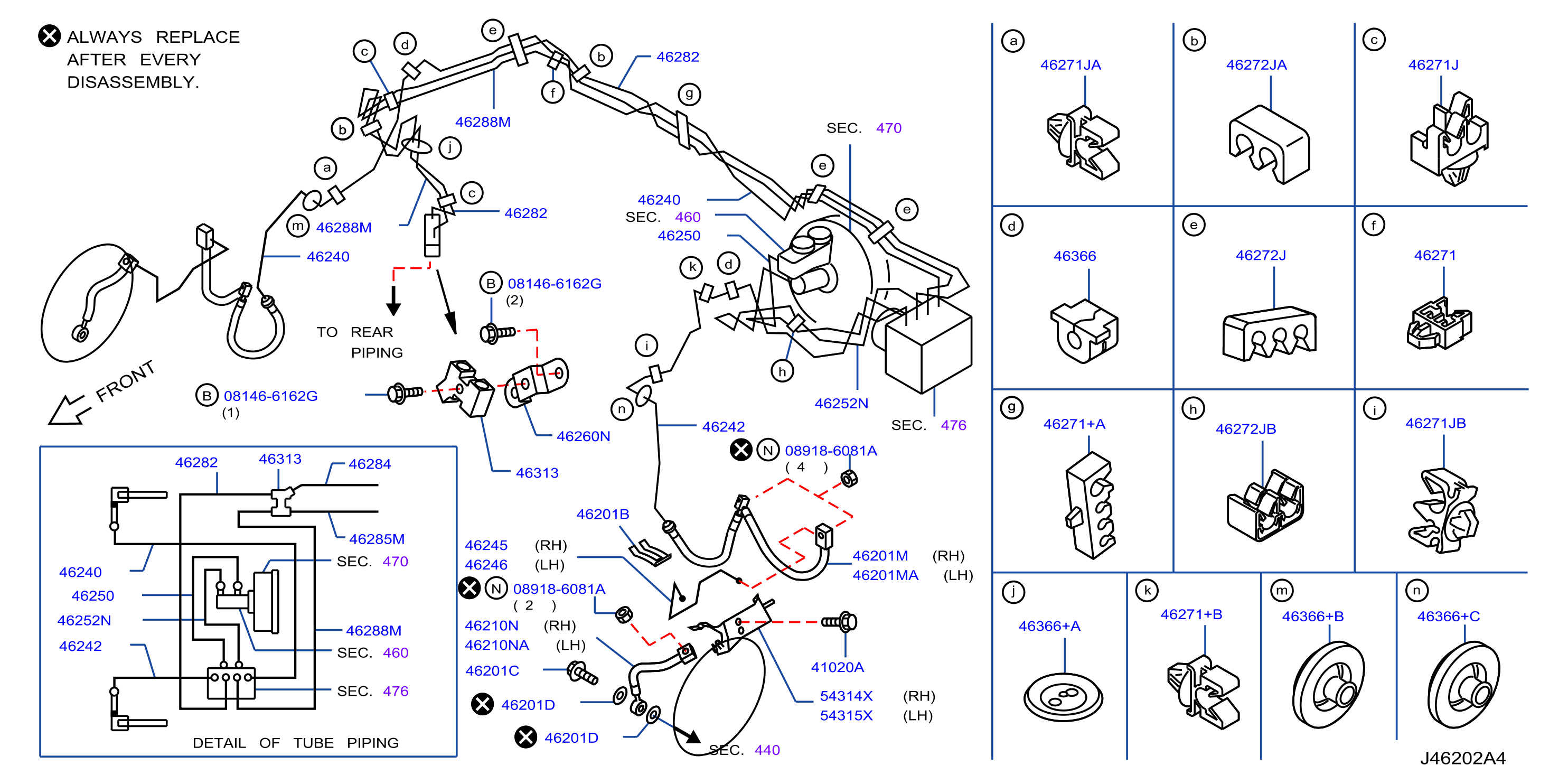 Diagram TUBERÍA DEL FRENO Y VÁLVULA DE CONTROL for your 2018 INFINITI M37 Base 3.7L V6 AT 4WD 