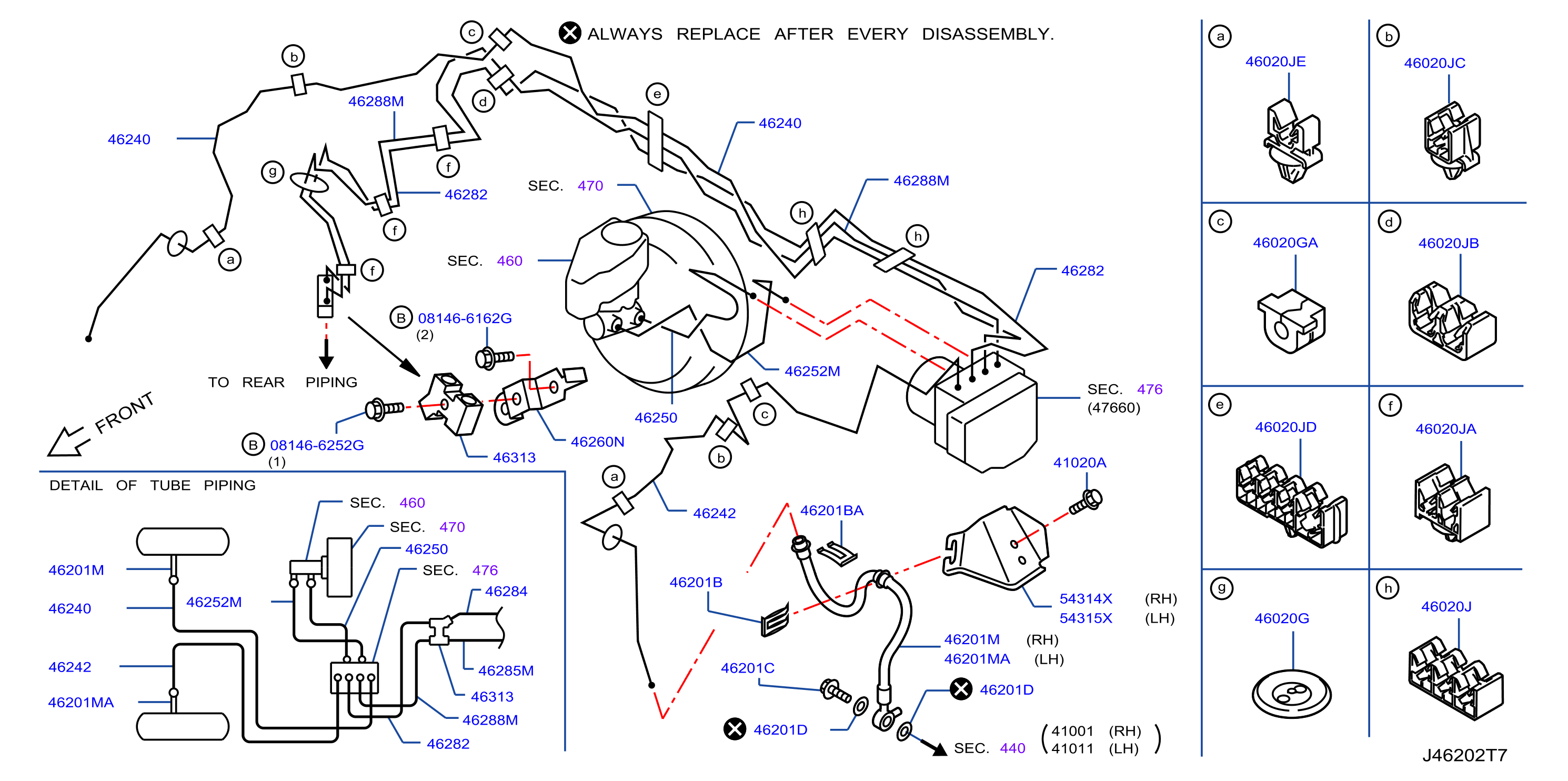 Diagram TUBERÍA DEL FRENO Y VÁLVULA DE CONTROL for your INFINITI