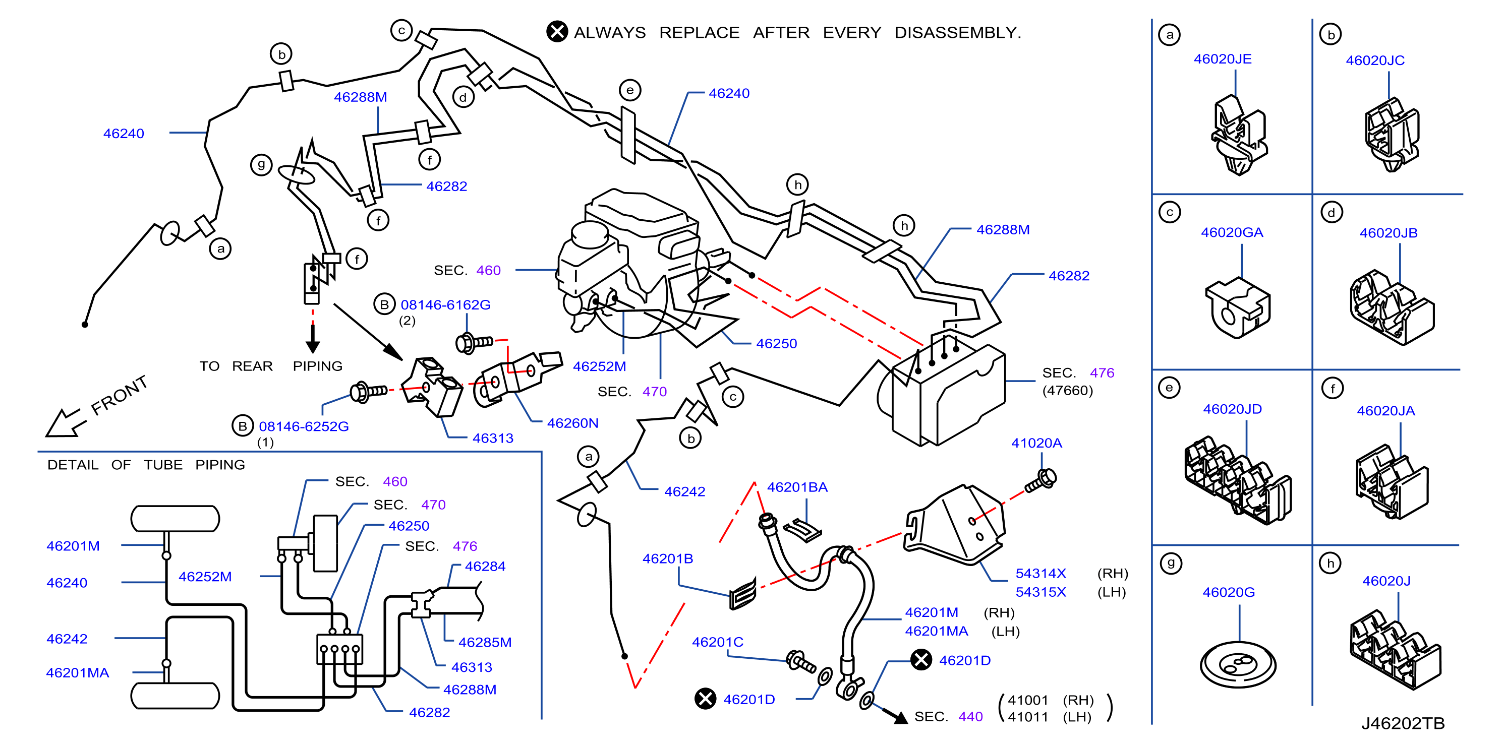 Diagram TUBERÍA DEL FRENO Y VÁLVULA DE CONTROL for your INFINITI