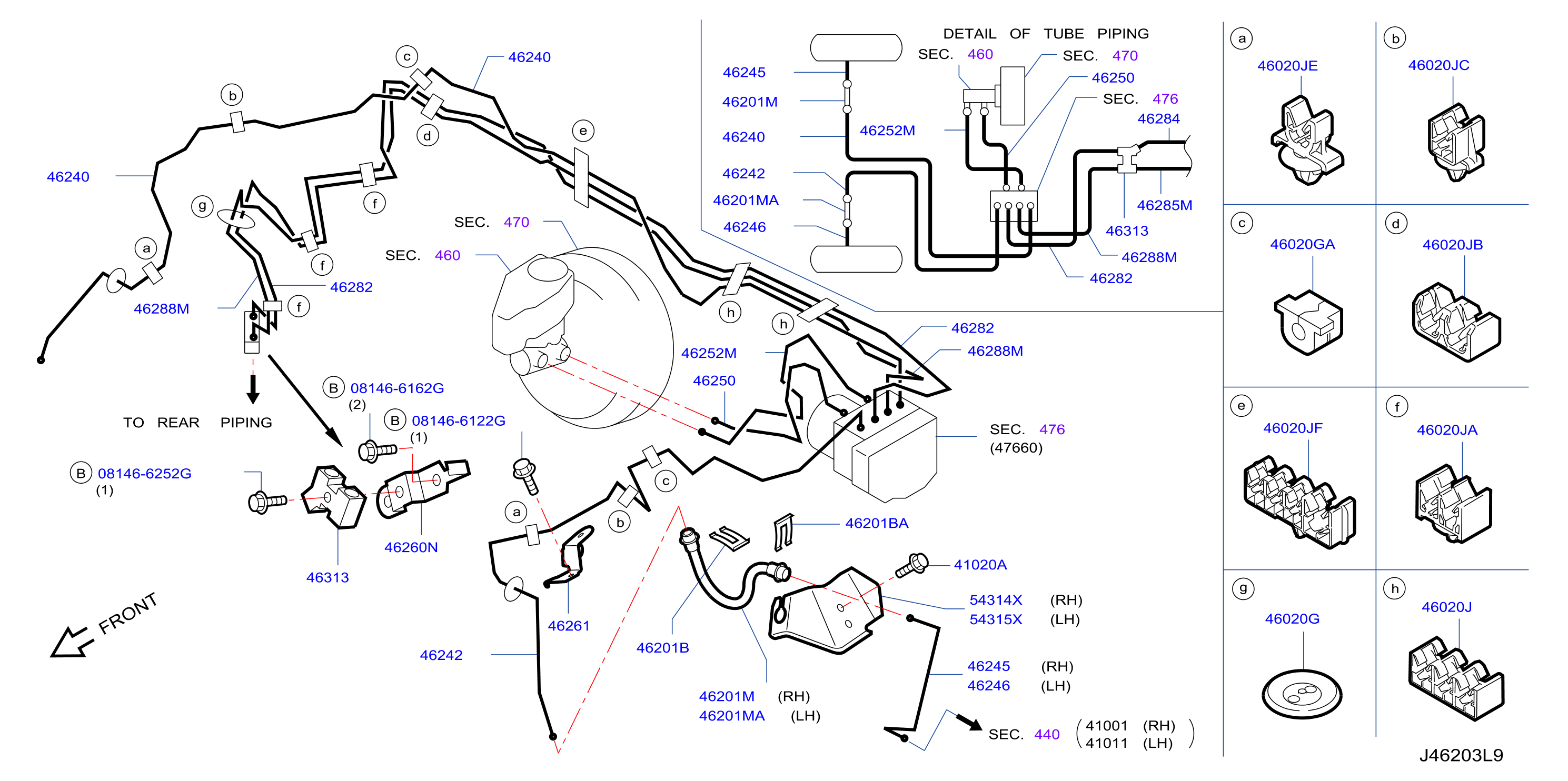 Diagram TUBERÍA DEL FRENO Y VÁLVULA DE CONTROL for your 2018 INFINITI M37 Base 3.7L V6 AT 4WD 