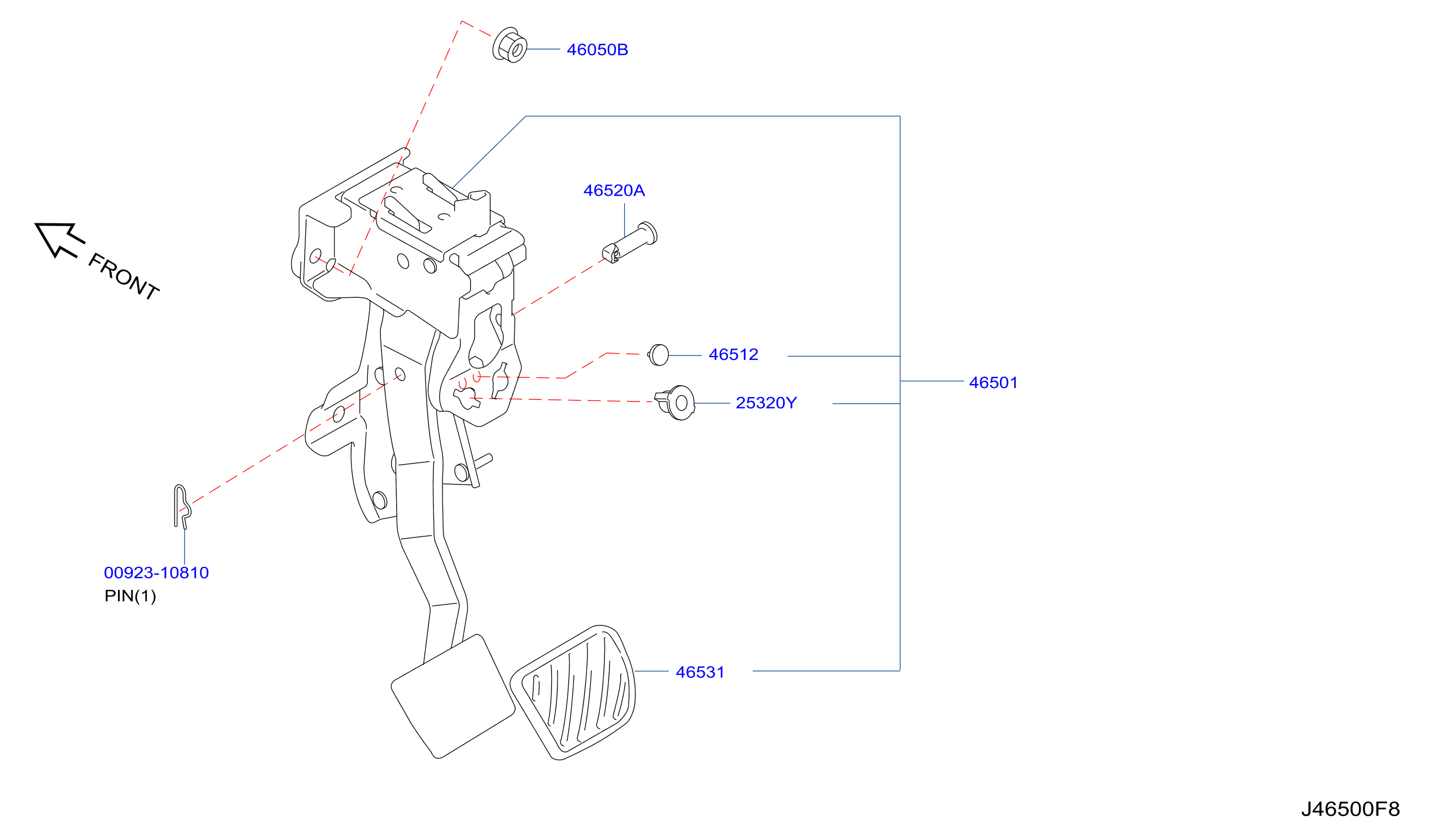 Diagram BRAKE & CLUTCH PEDAL for your 2020 Nissan NVP   