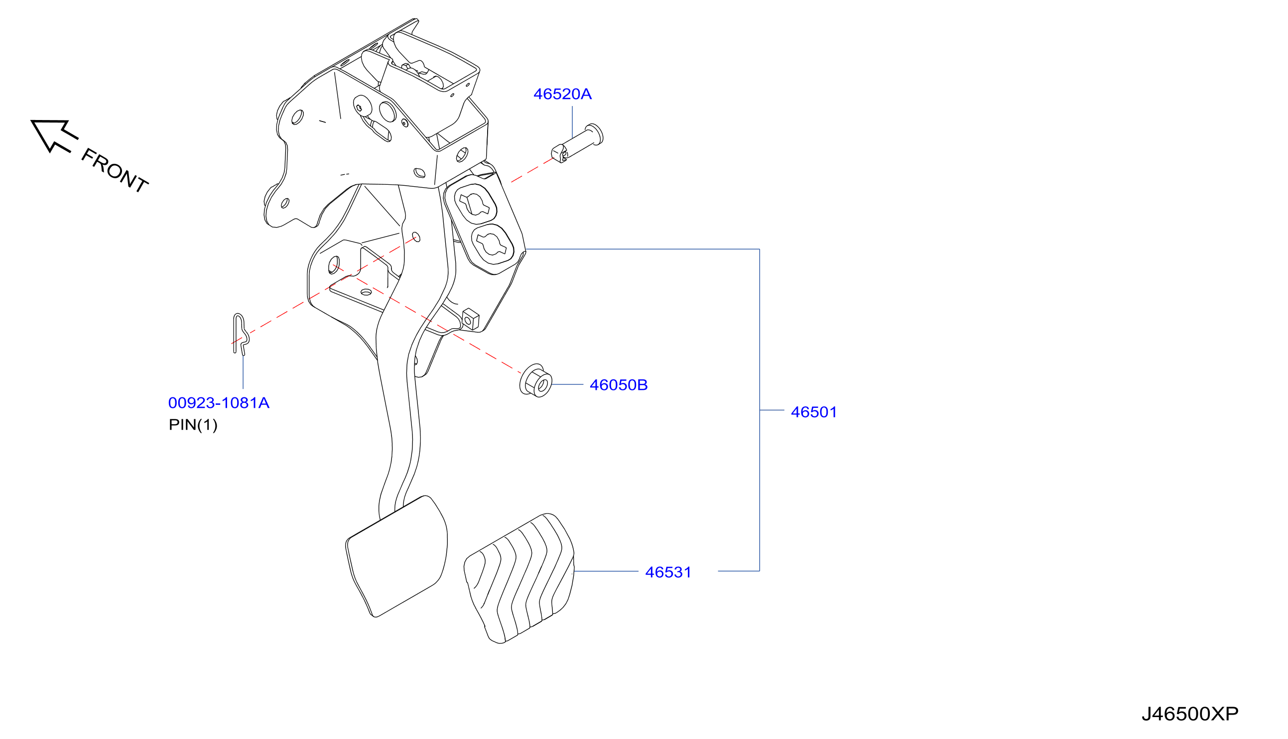 Diagram BRAKE & CLUTCH PEDAL for your 2018 Nissan Titan   