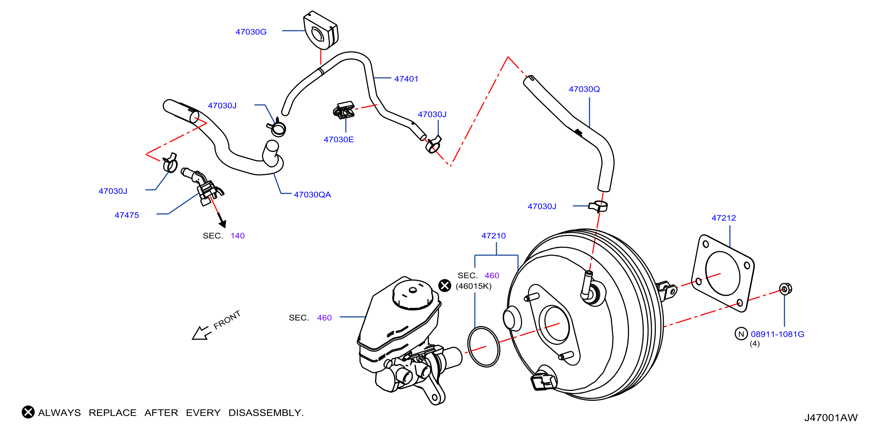 Diagram BRAKE SERVO &             SERVO CONTROL for your INFINITI Q70  