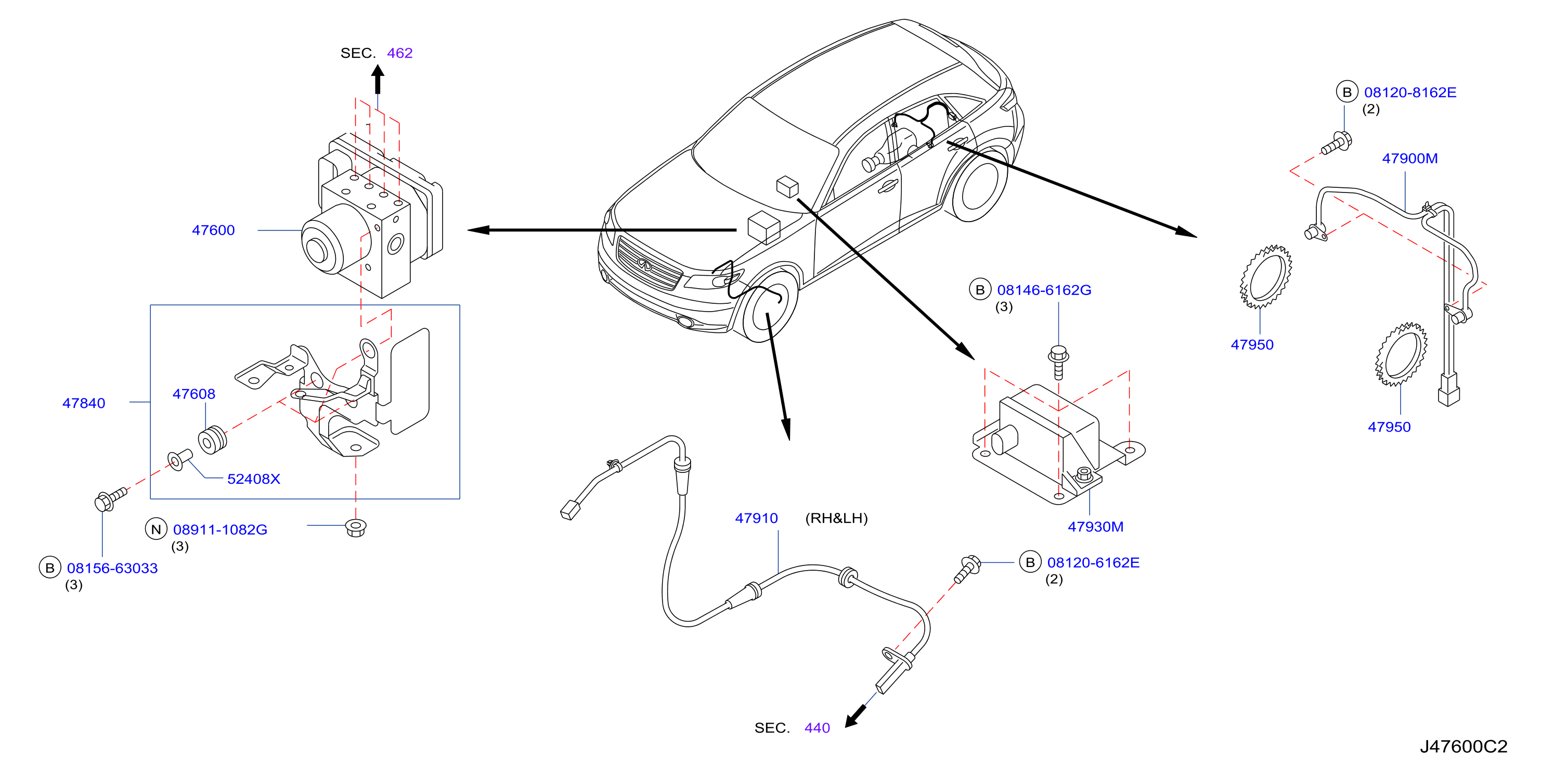 Diagram ANTI SKID CONTROL for your 2004 INFINITI FX35 3.5L V6 AT 2WD  
