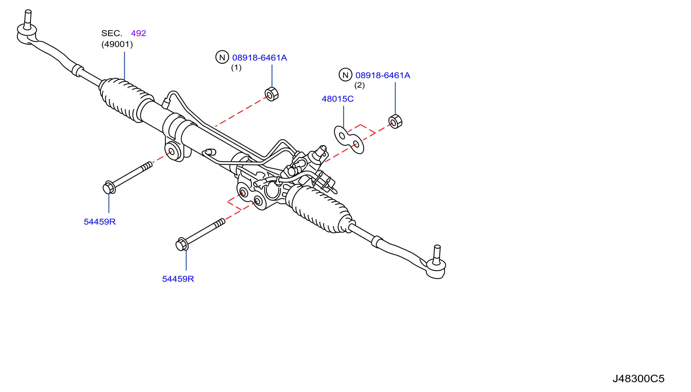 Diagram STEERING GEAR MOUNTING for your 2007 INFINITI FX45   