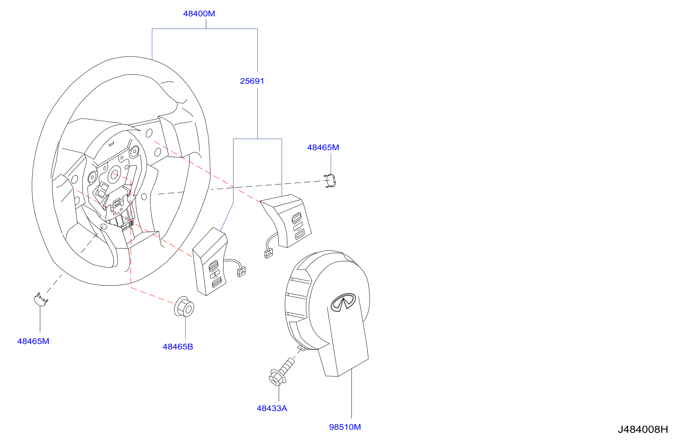 Diagram STEERING WHEEL for your 2007 INFINITI FX35   