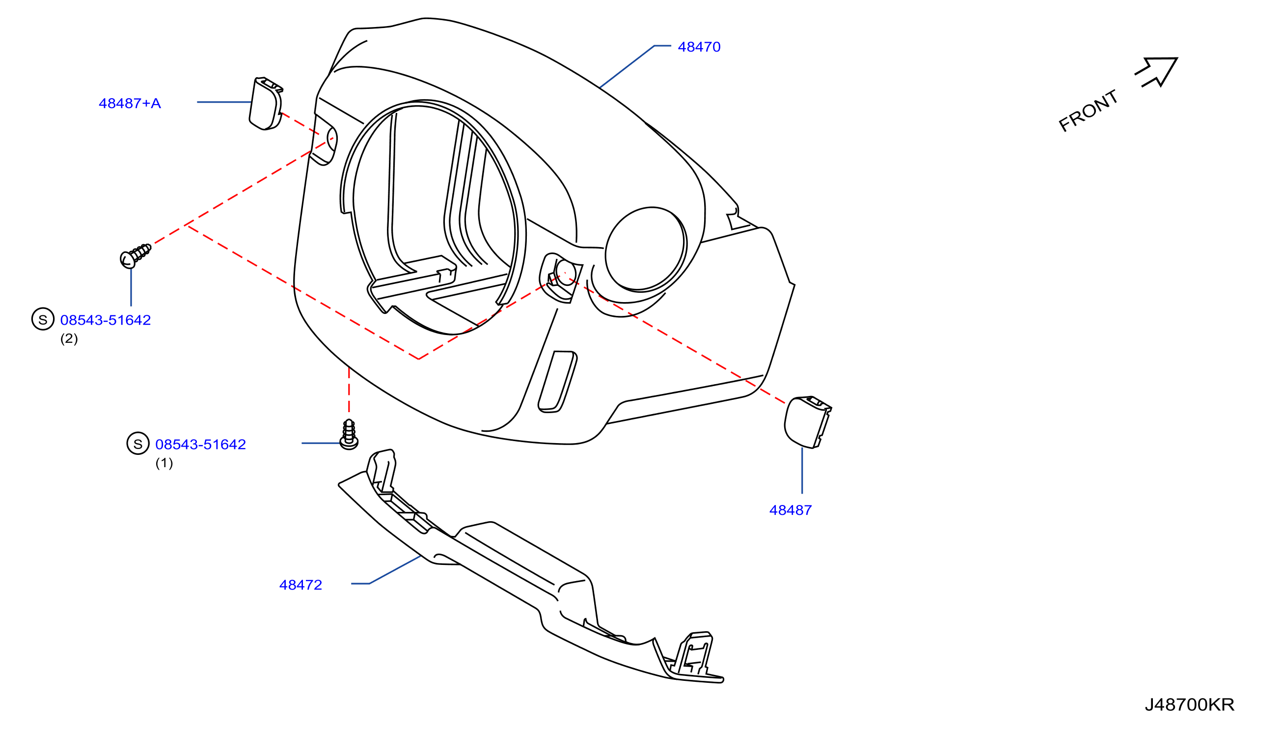 Diagram STEERING COLUMN SHELL COVER for your Nissan GT-R  