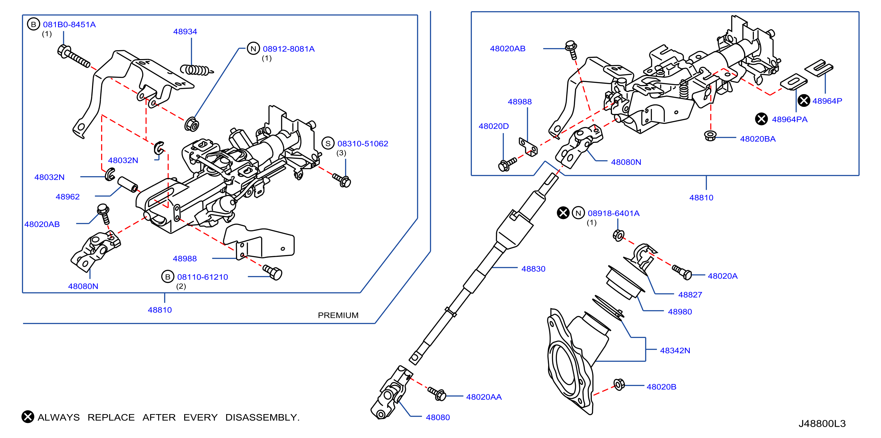 Diagram STEERING COLUMN for your INFINITI