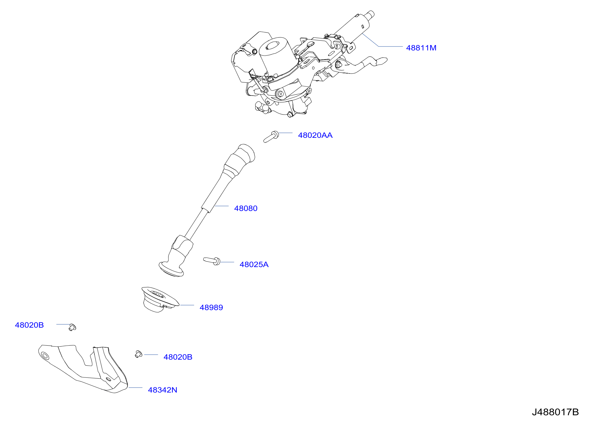 Diagram STEERING COLUMN for your Nissan Rogue  