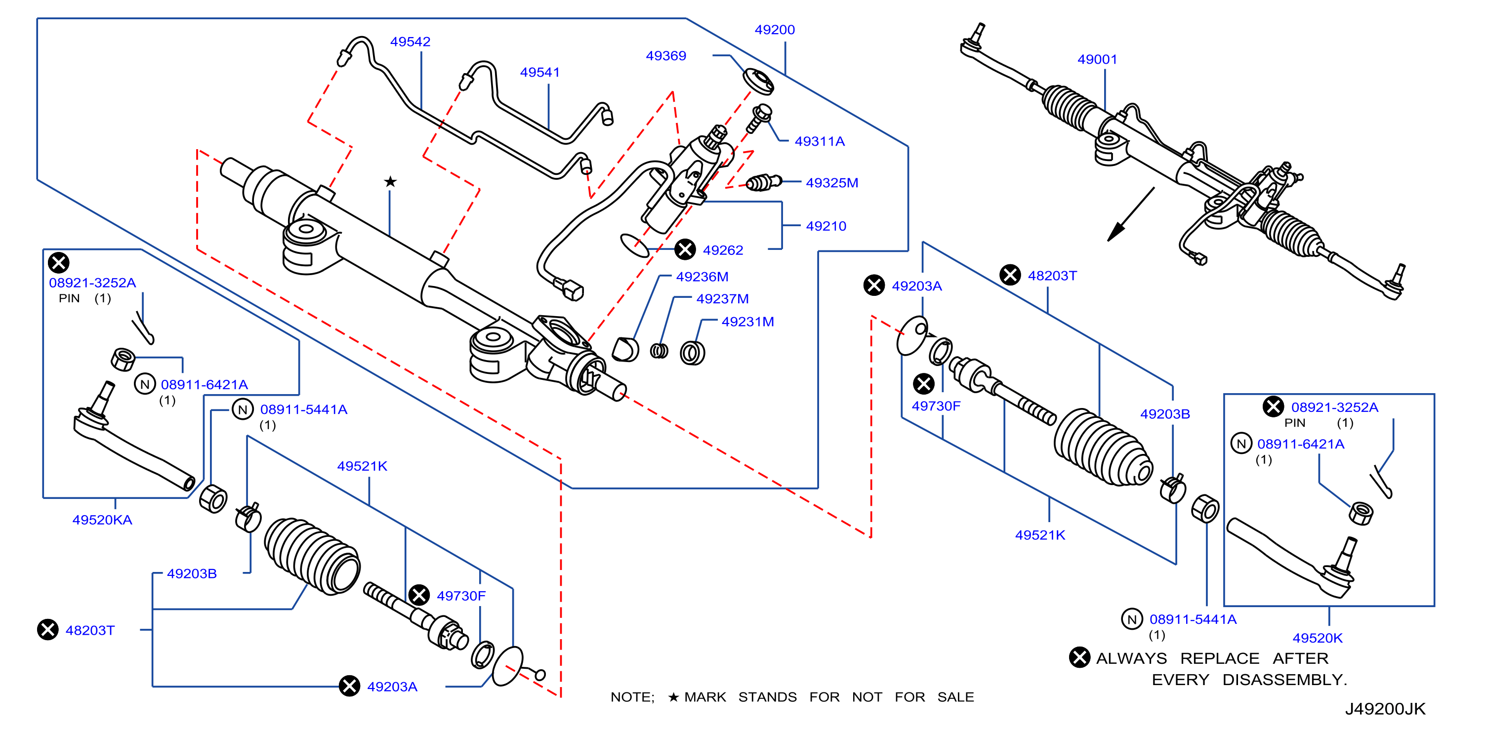 Diagram MECANISMO DE LA DIRECCIÓN HIDRÁULICA for your INFINITI