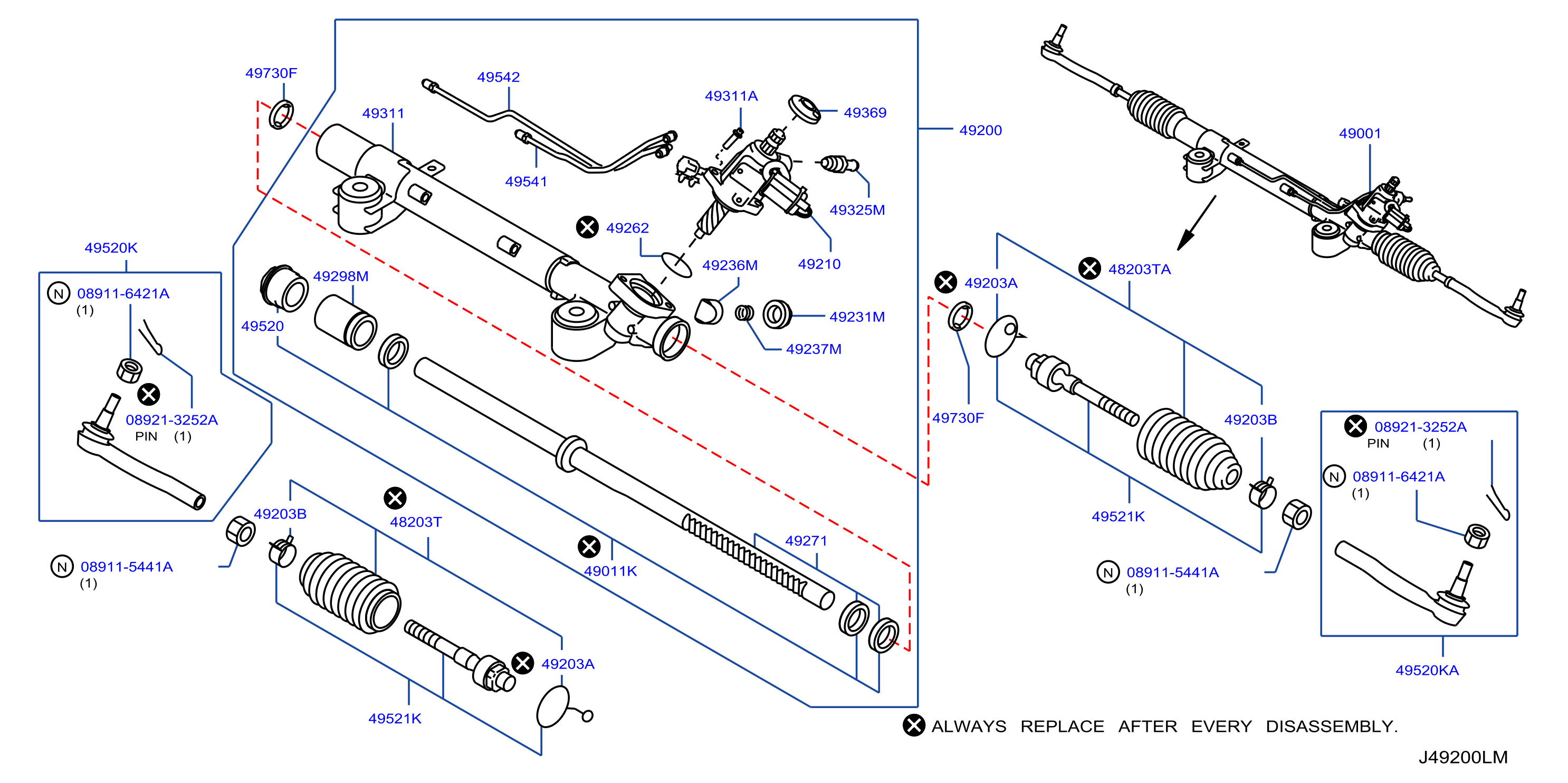 Diagram POWER STEERING GEAR for your 1995 INFINITI