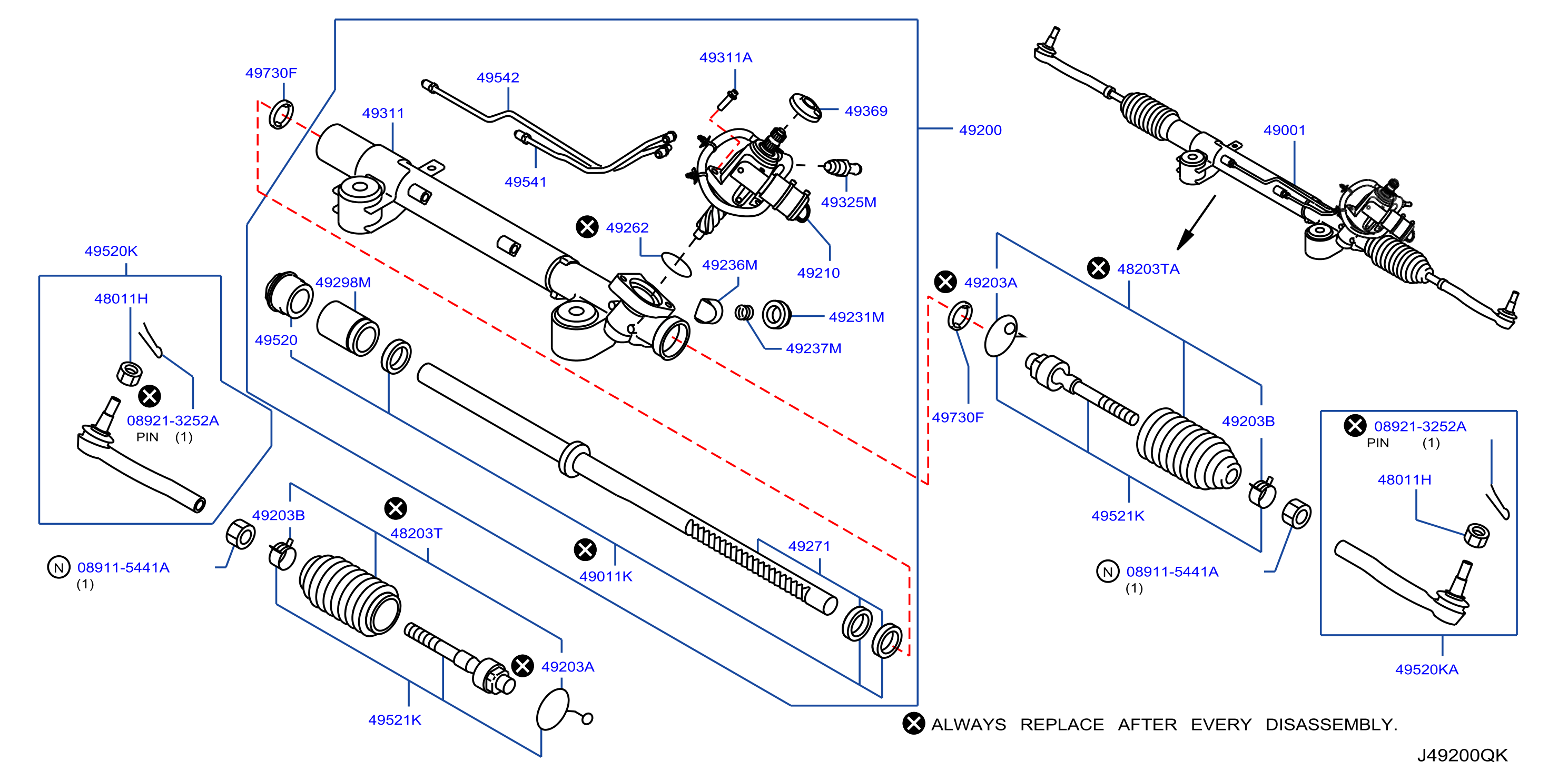 Diagram MECANISMO DE LA DIRECCIÓN HIDRÁULICA for your INFINITI
