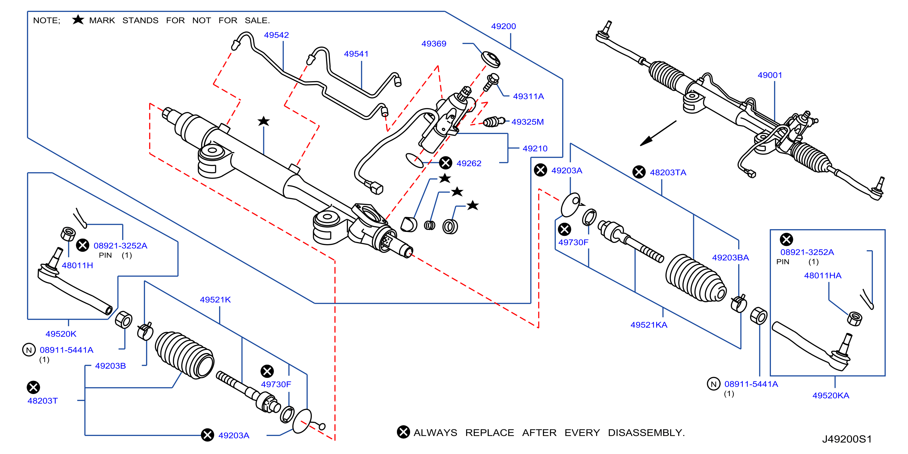 Diagram MECANISMO DE LA DIRECCIÓN HIDRÁULICA for your INFINITI