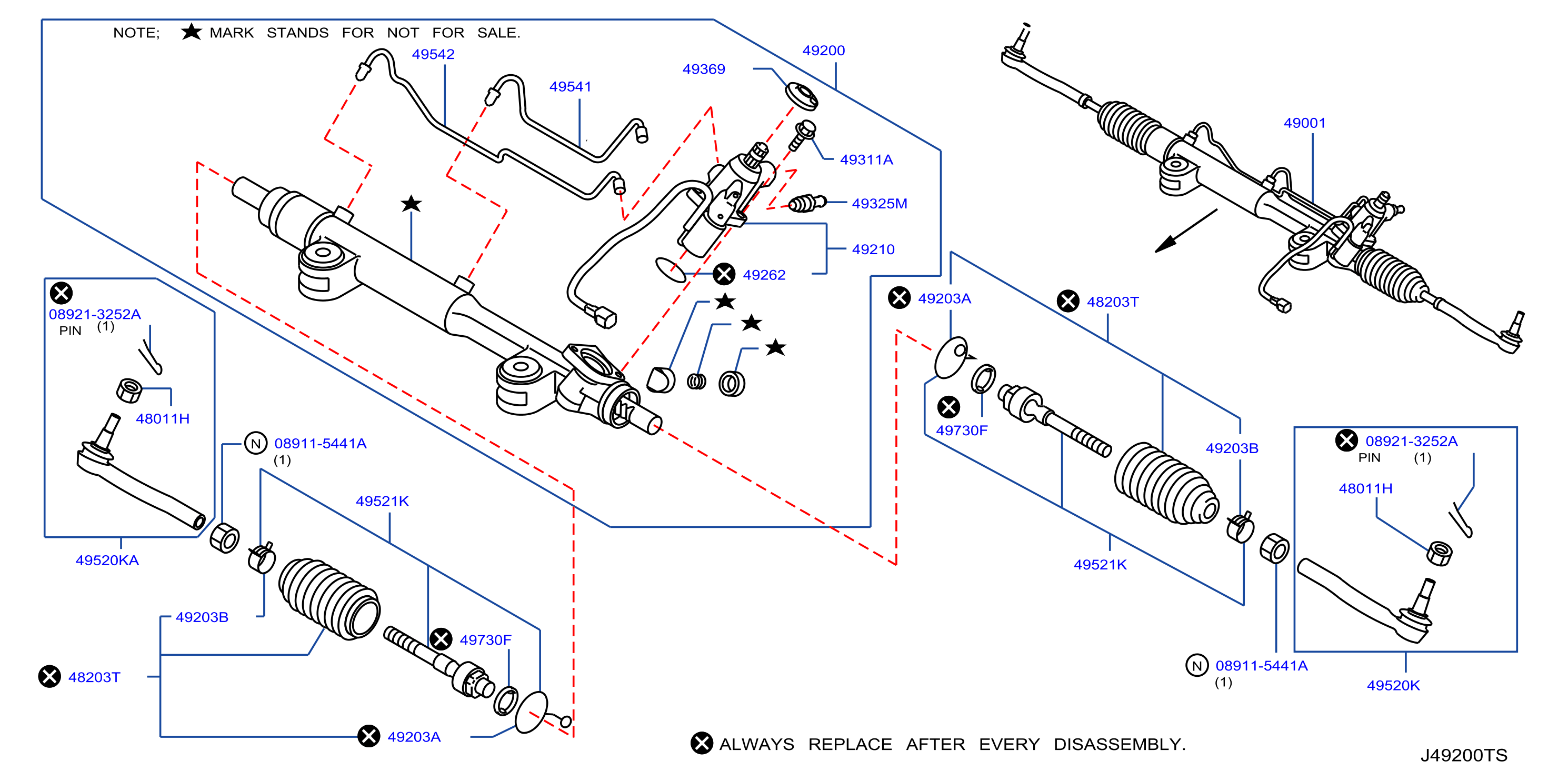 Diagram POWER STEERING GEAR for your 2007 INFINITI G35 3.5L V6 AT 2WD  