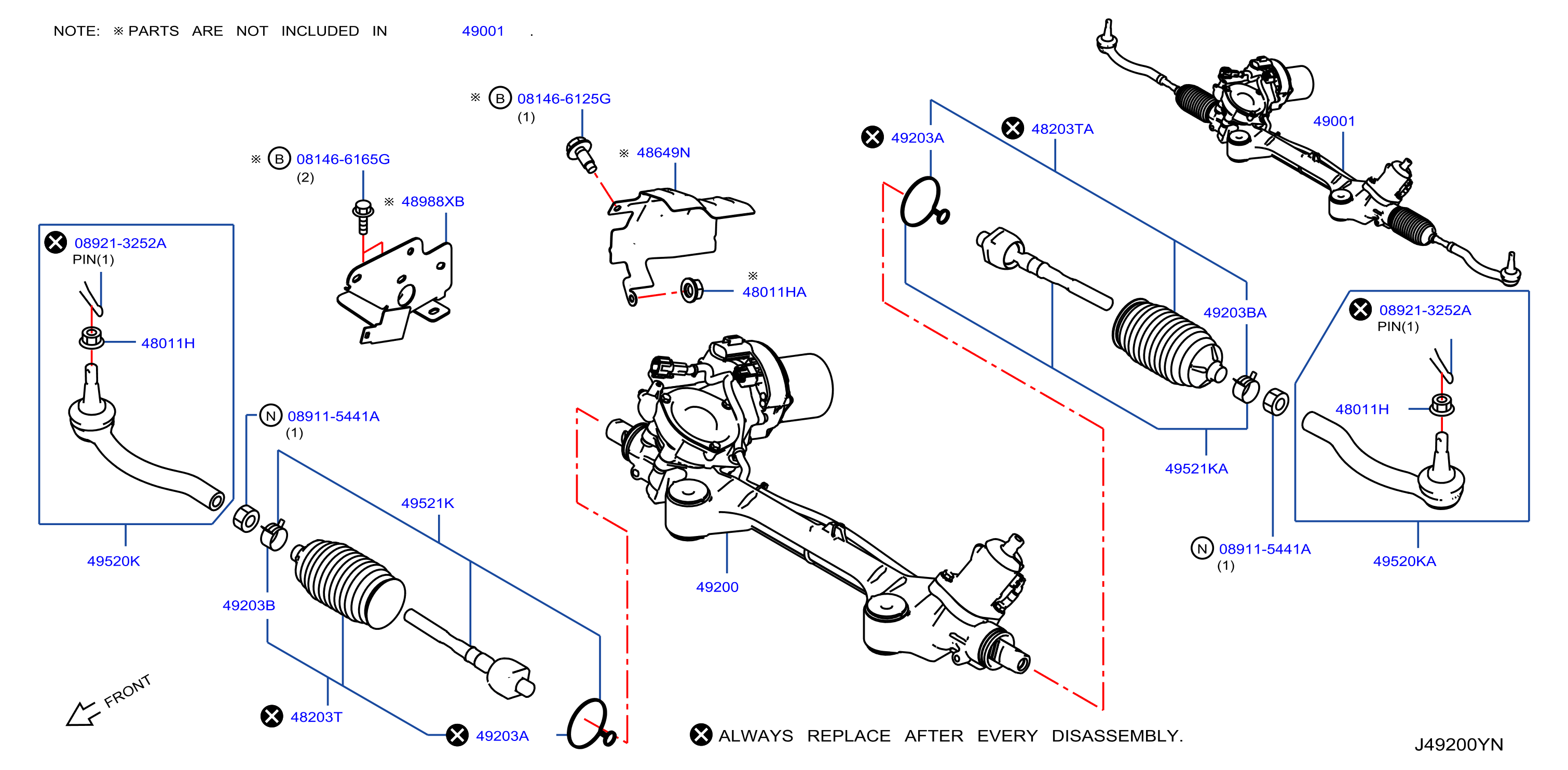 Diagram POWER STEERING GEAR for your 2010 INFINITI QX70   