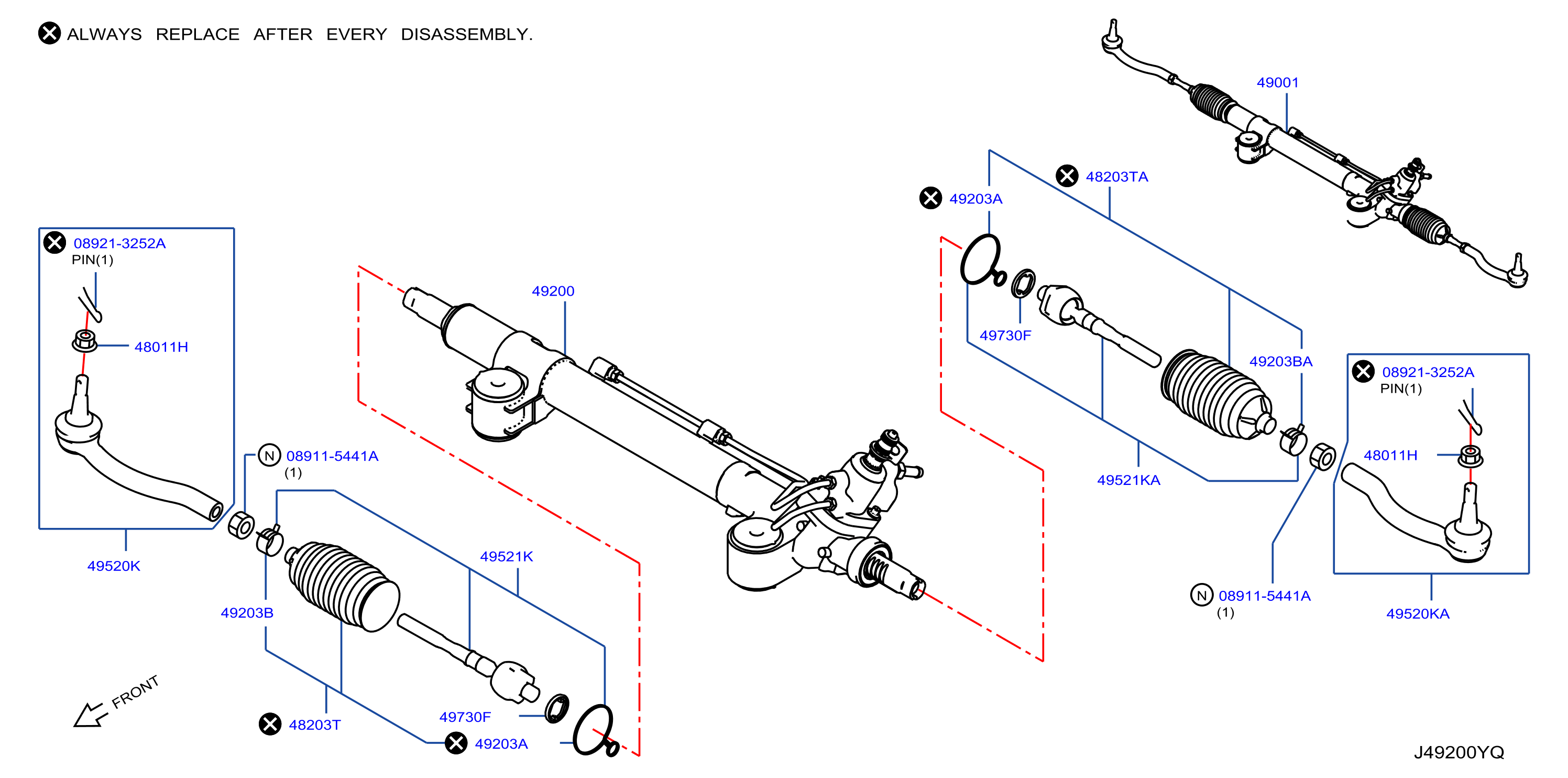 Diagram POWER STEERING GEAR for your 2009 INFINITI QX56   
