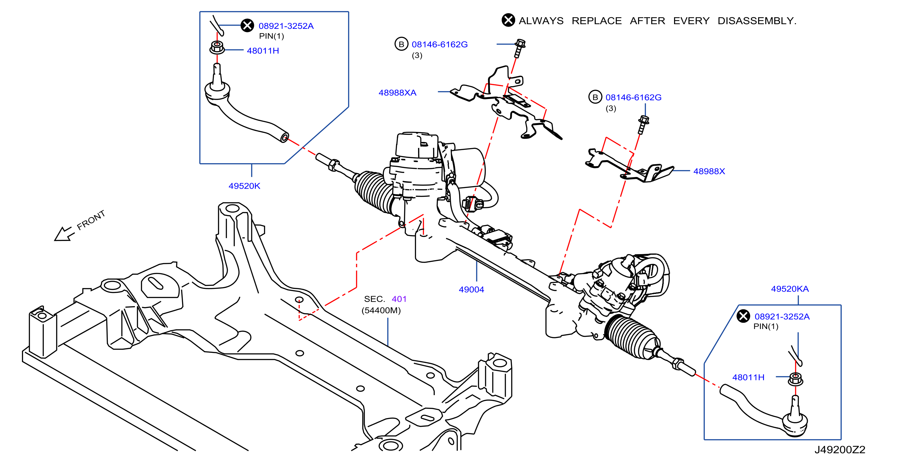 Diagram POWER STEERING GEAR for your 1996 INFINITI