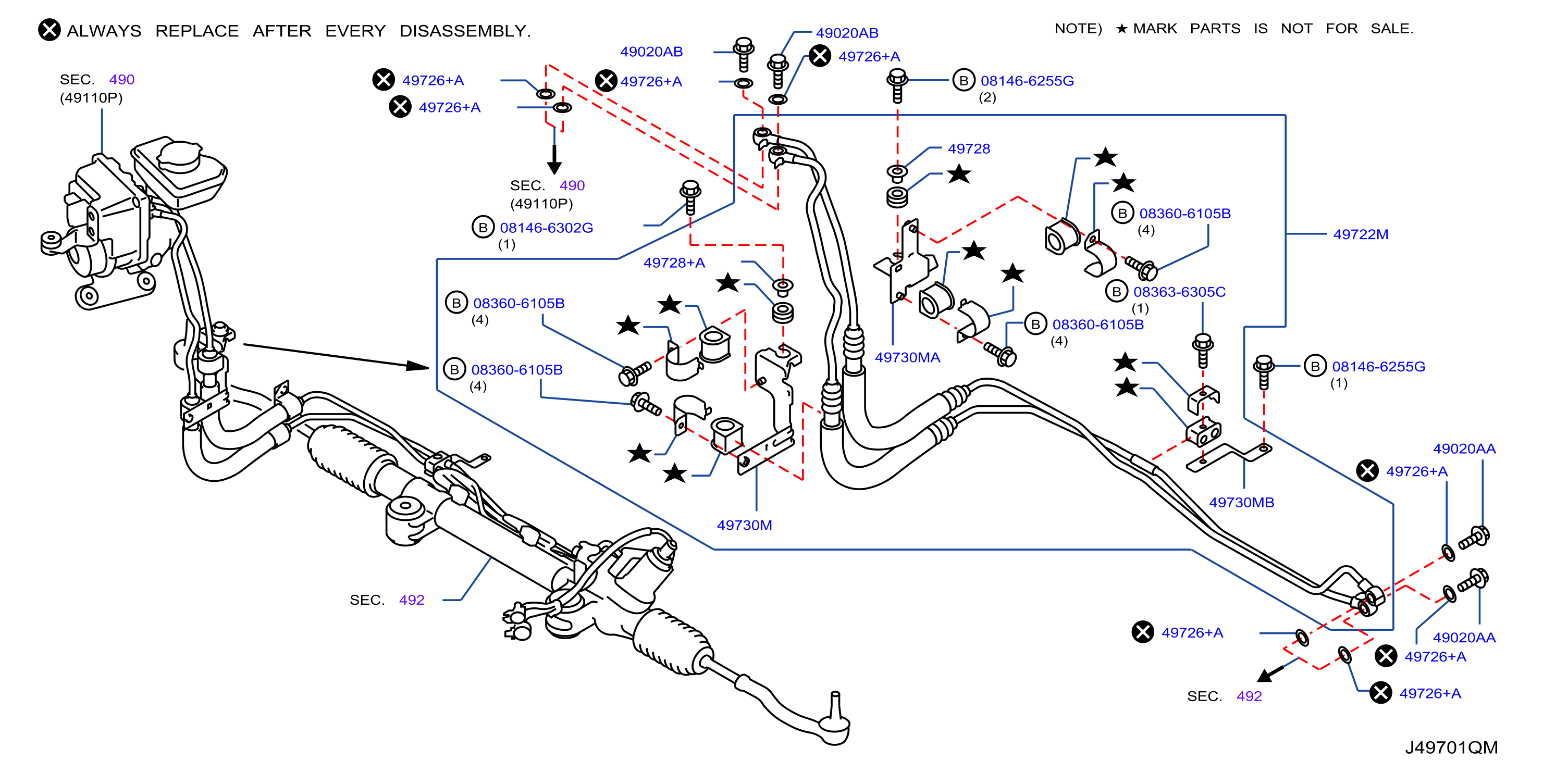 Diagram POWER STEERING PIPING for your 2010 INFINITI G37   