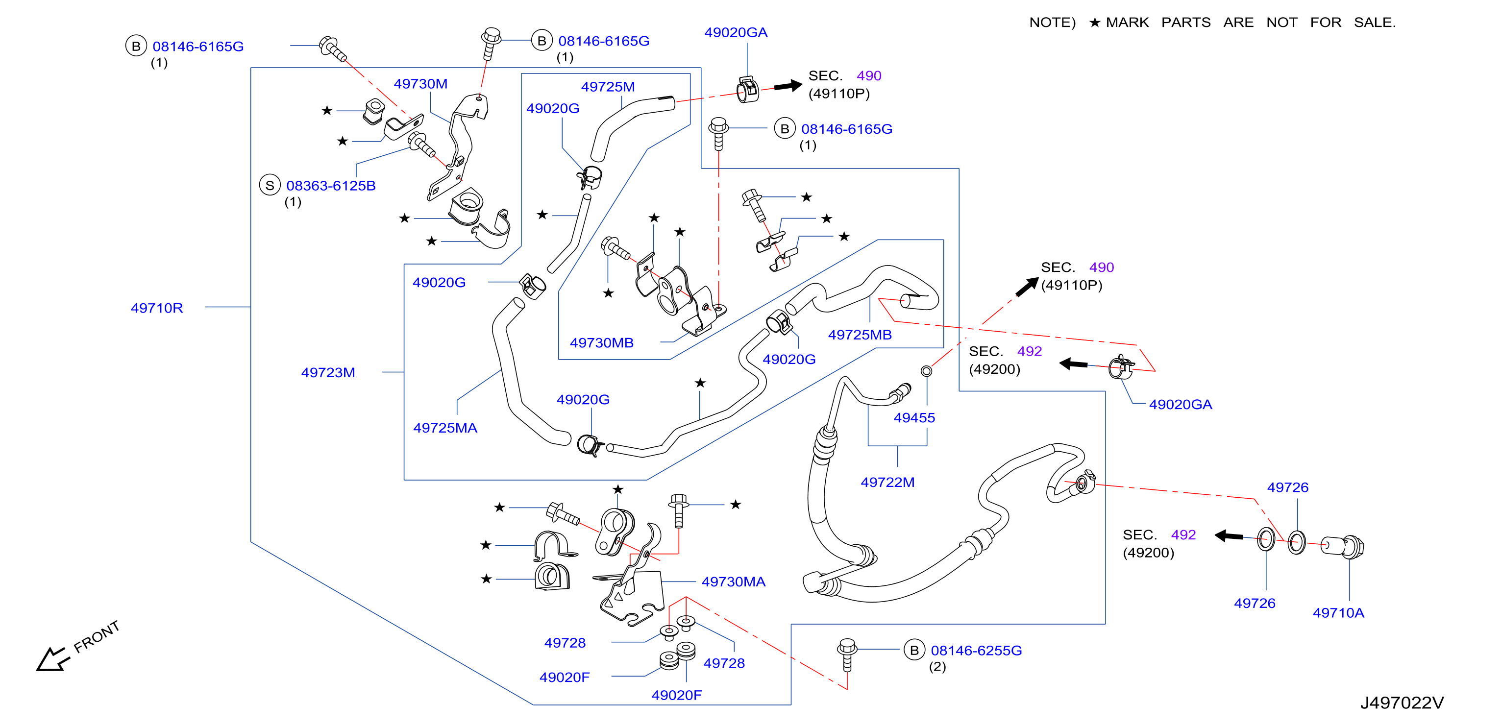 Diagram POWER STEERING PIPING for your 2010 INFINITI G37   