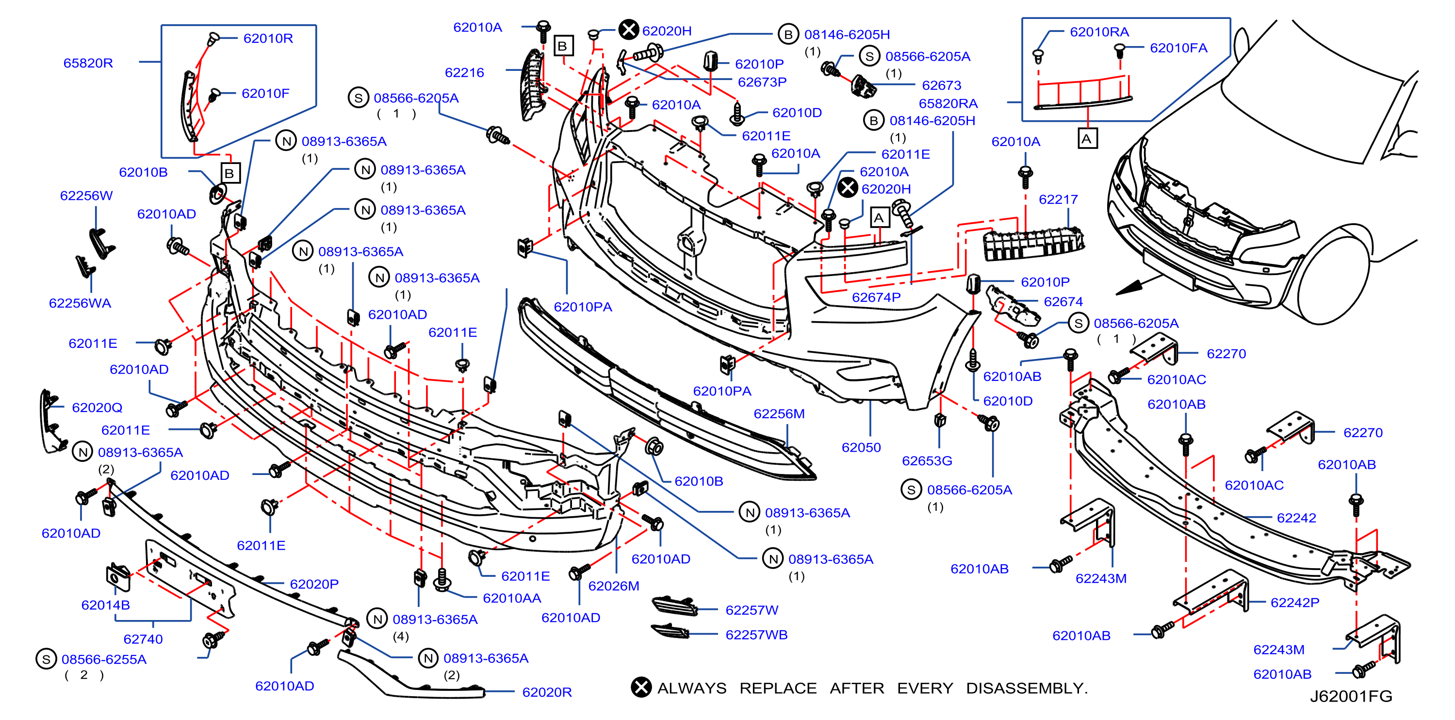 Diagram FRONT BUMPER for your 2006 INFINITI FX45   