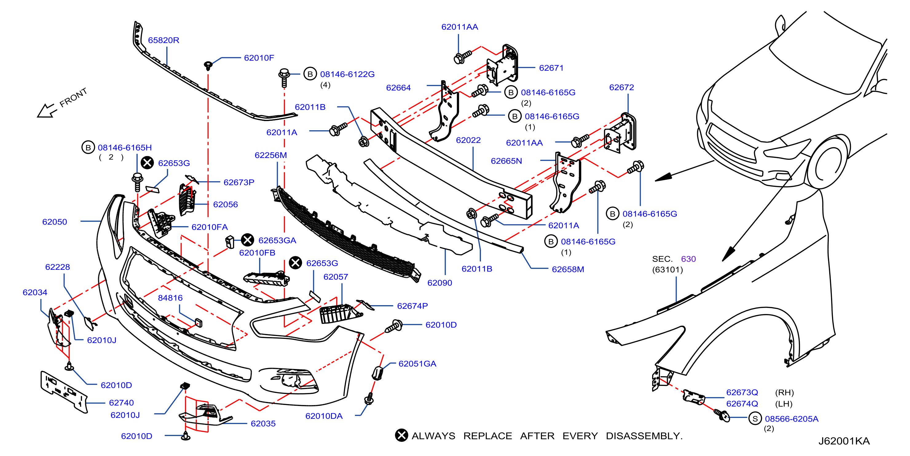 Diagram FRONT BUMPER for your 1996 INFINITI