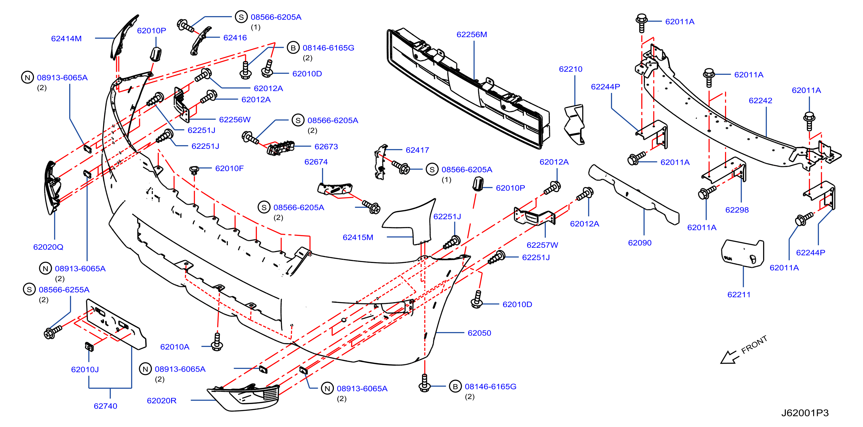 Diagram FRONT BUMPER for your Nissan Armada  