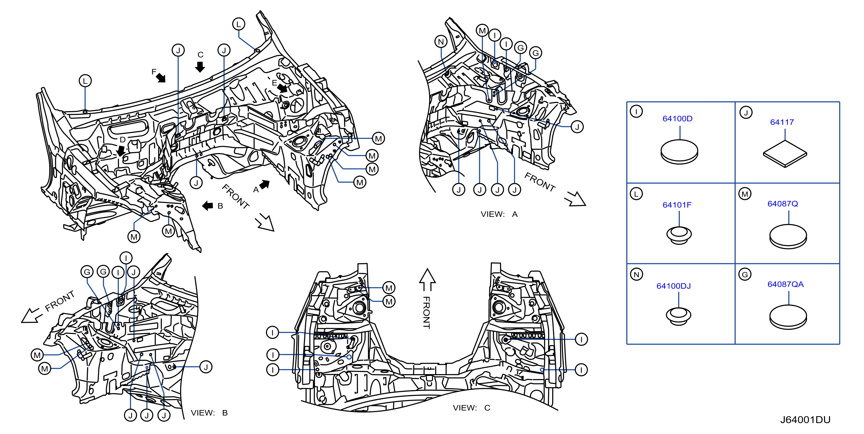 Nissan 370Z Fender Bracket (Left, Front, Upper). Fender Bracket 63141