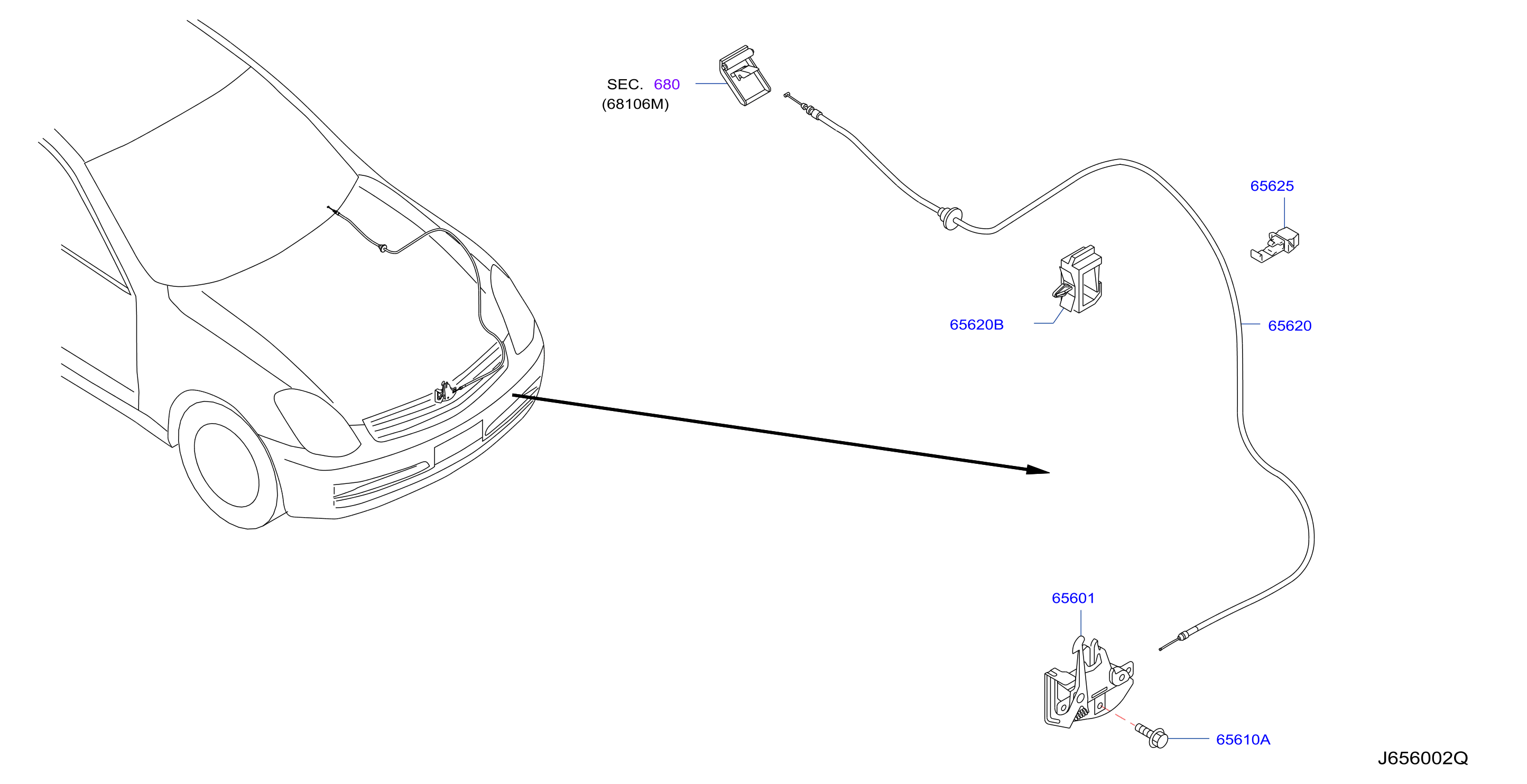 Diagram HOOD LOCK CONTROL for your 2003 INFINITI M45   