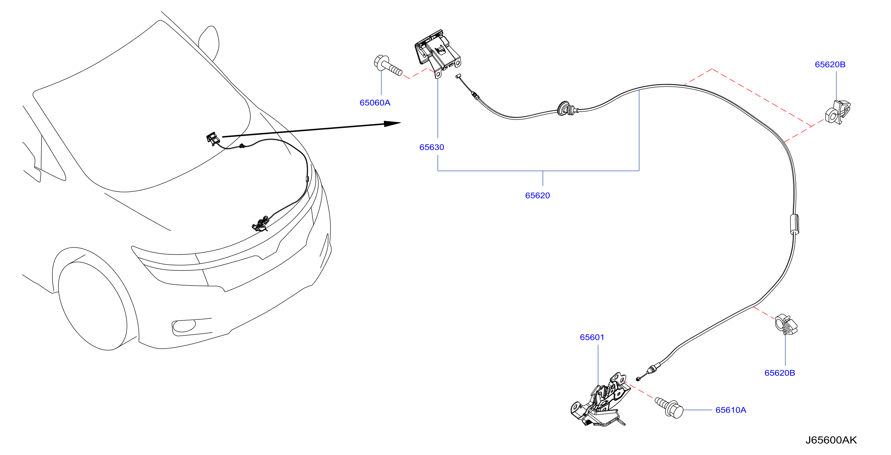 Diagram HOOD LOCK CONTROL for your Nissan Frontier  