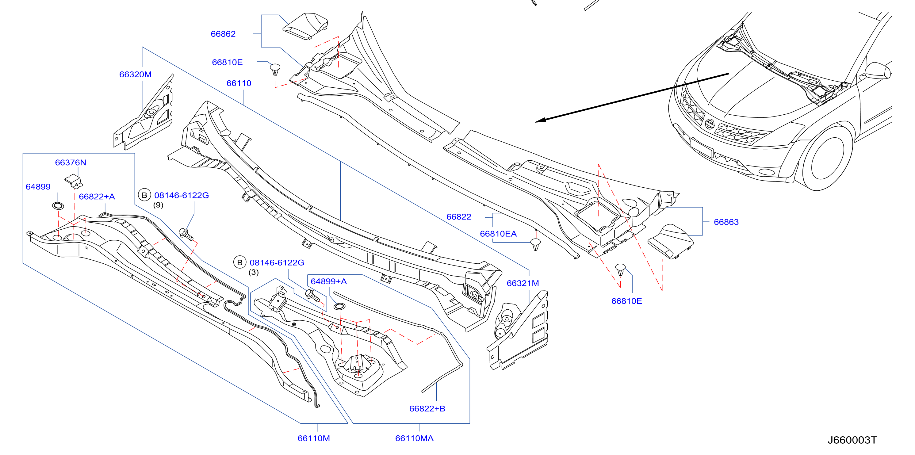 Diagram COWL TOP & FITTING for your 1978 Nissan 280ZX   