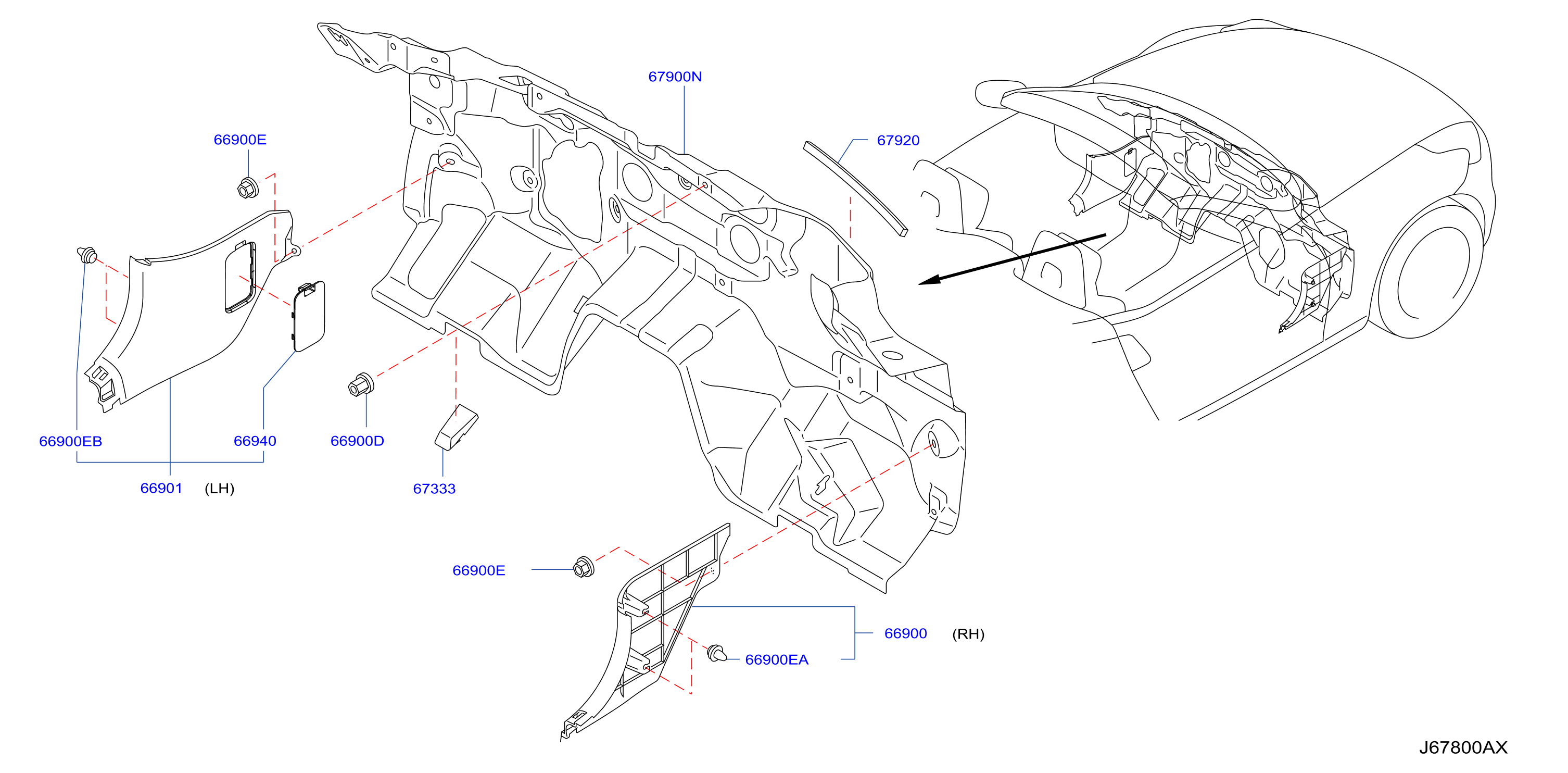 Diagram DASH TRIMMING & FITTING for your Nissan Z  