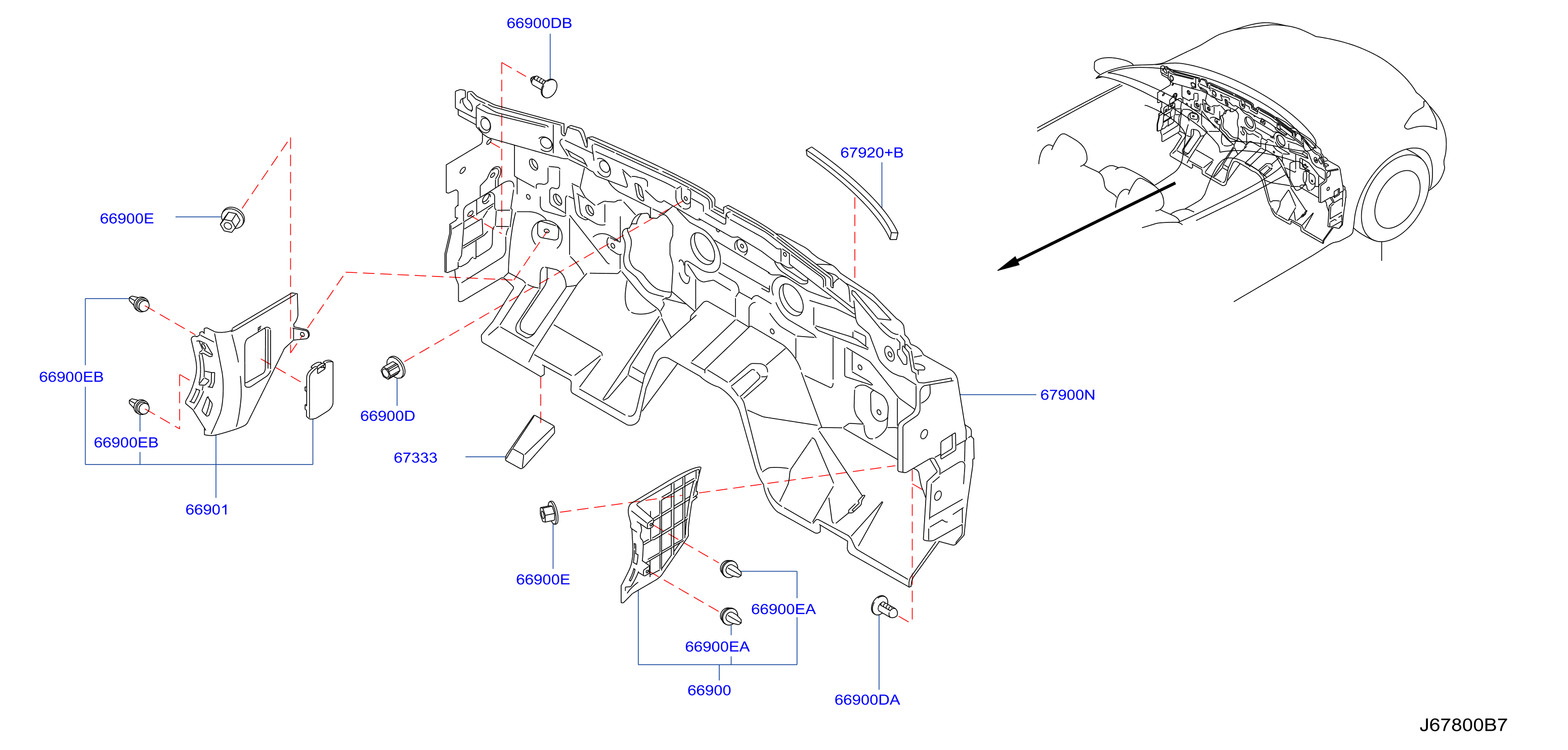 Diagram DASH TRIMMING & FITTING for your 2007 INFINITI M35   