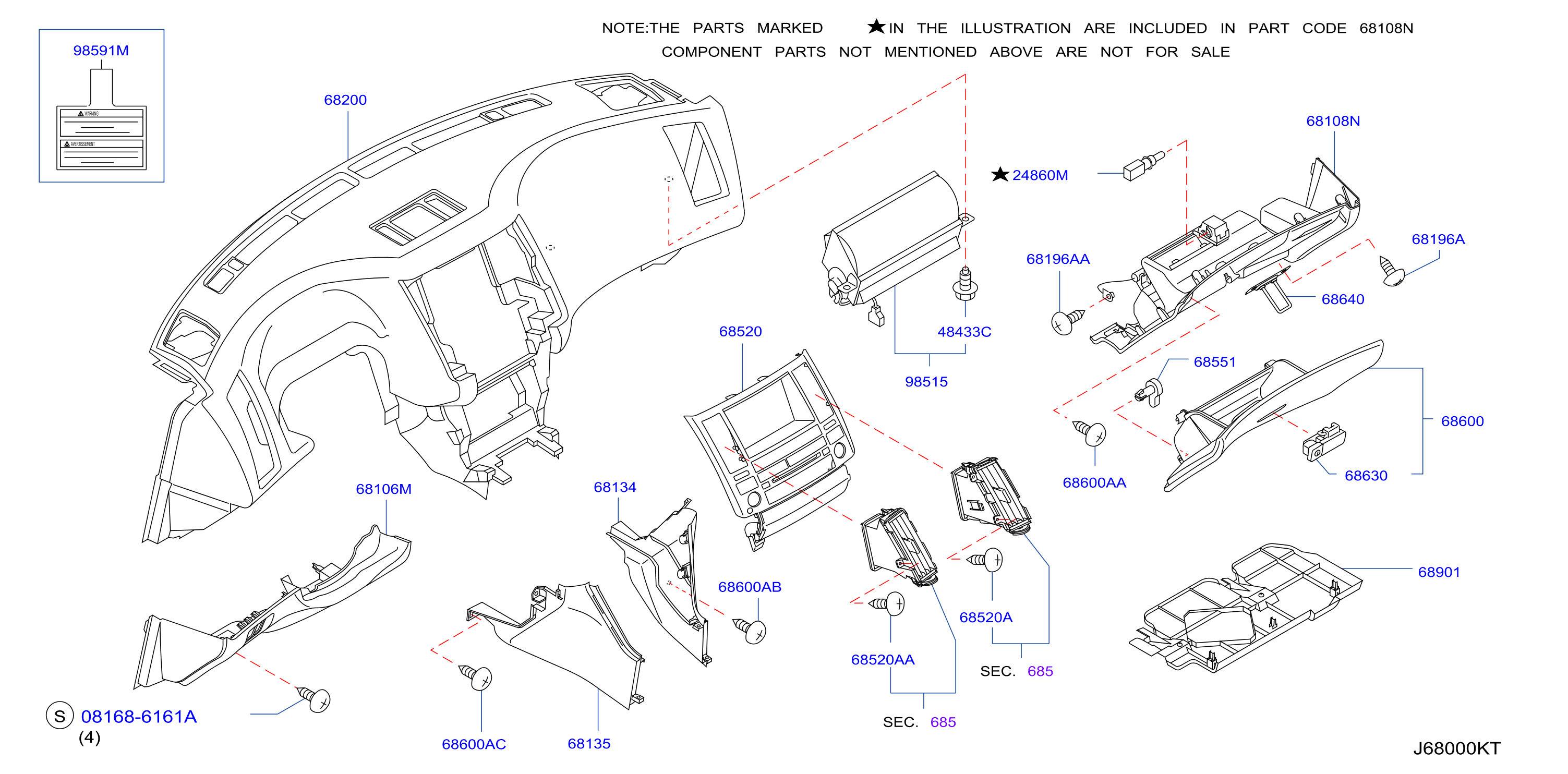 Infiniti G37 Bracket Hazard. Bracket INSTANT C. (Lower) - 24925-CG010 ...