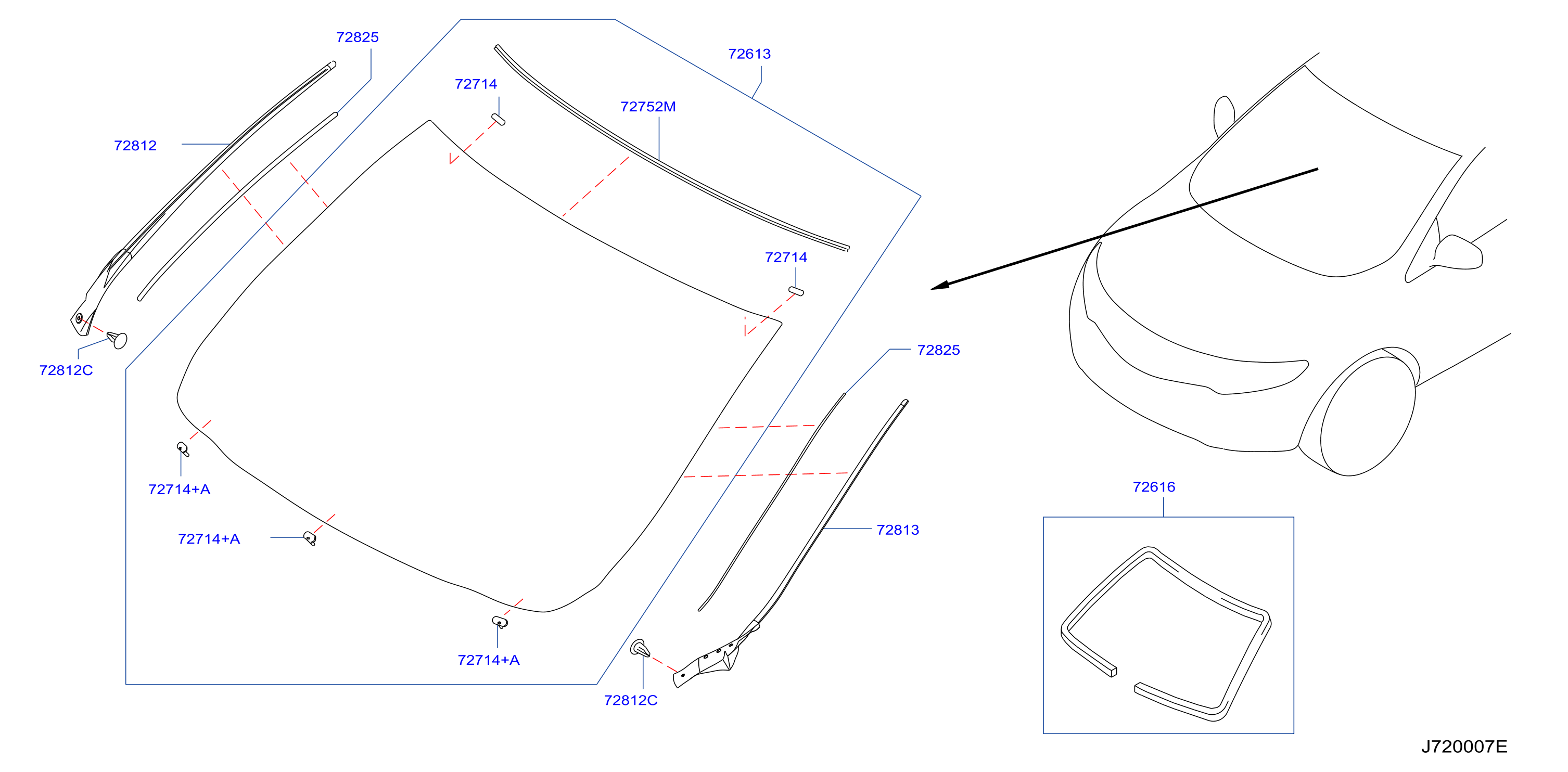 Diagram FRONT WINDSHIELD for your Nissan Murano  