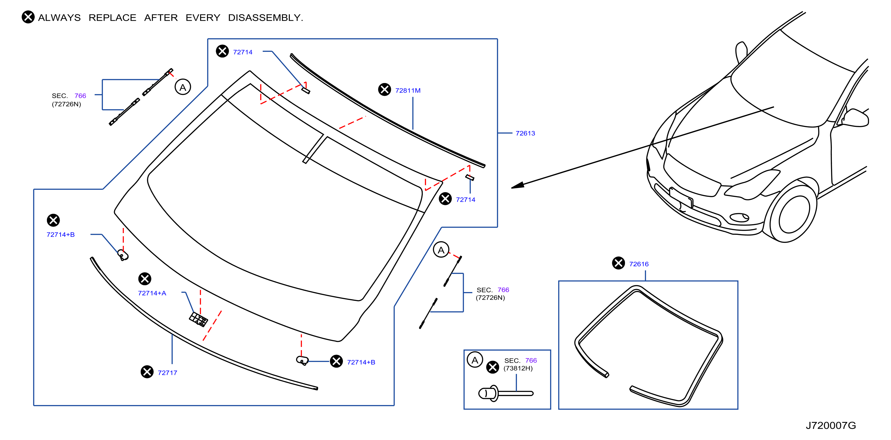 Diagram FRONT WINDSHIELD for your INFINITI EX35  