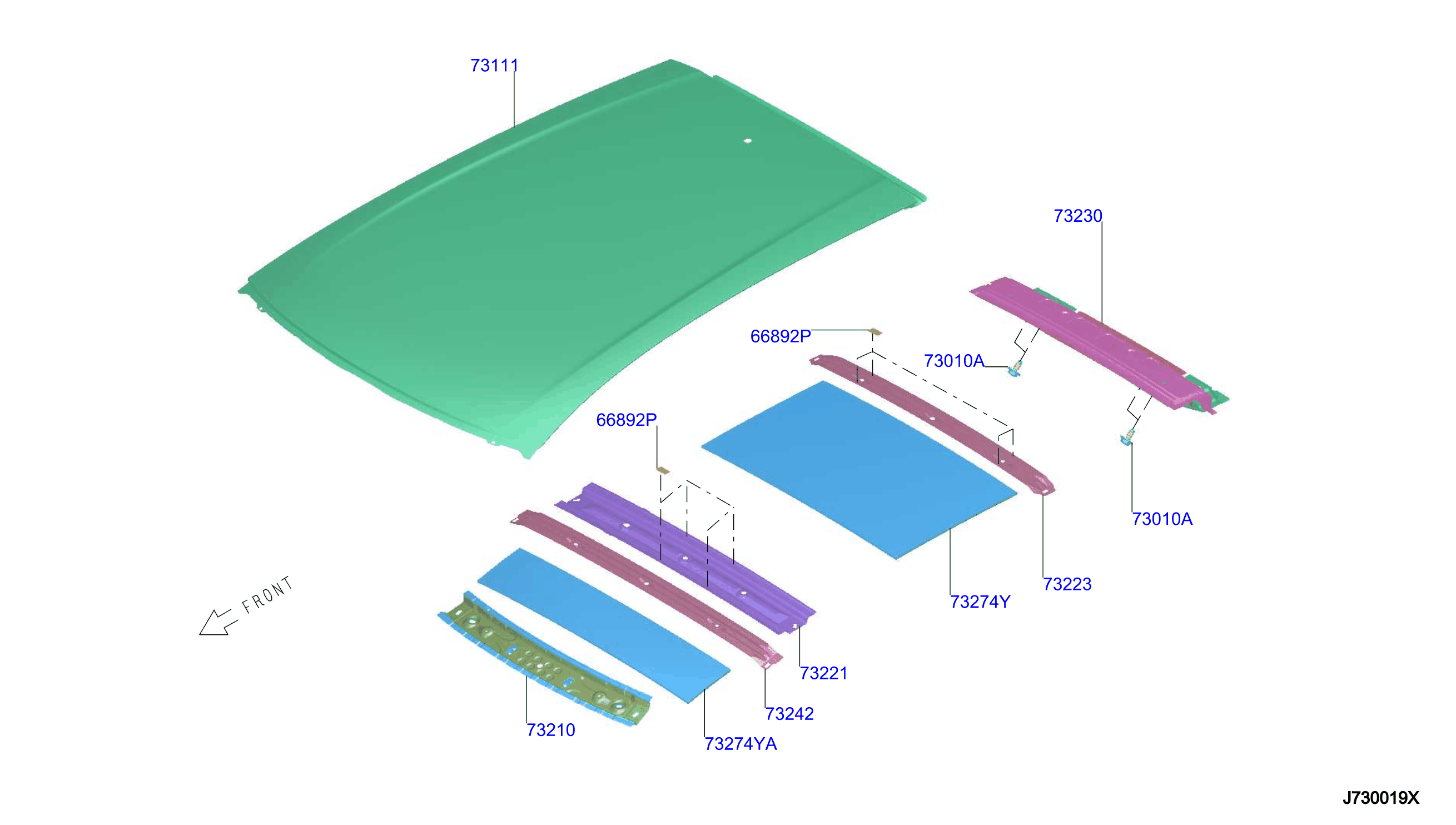 Diagram ROOF PANEL & FITTING for your 1978 Nissan 280ZX   