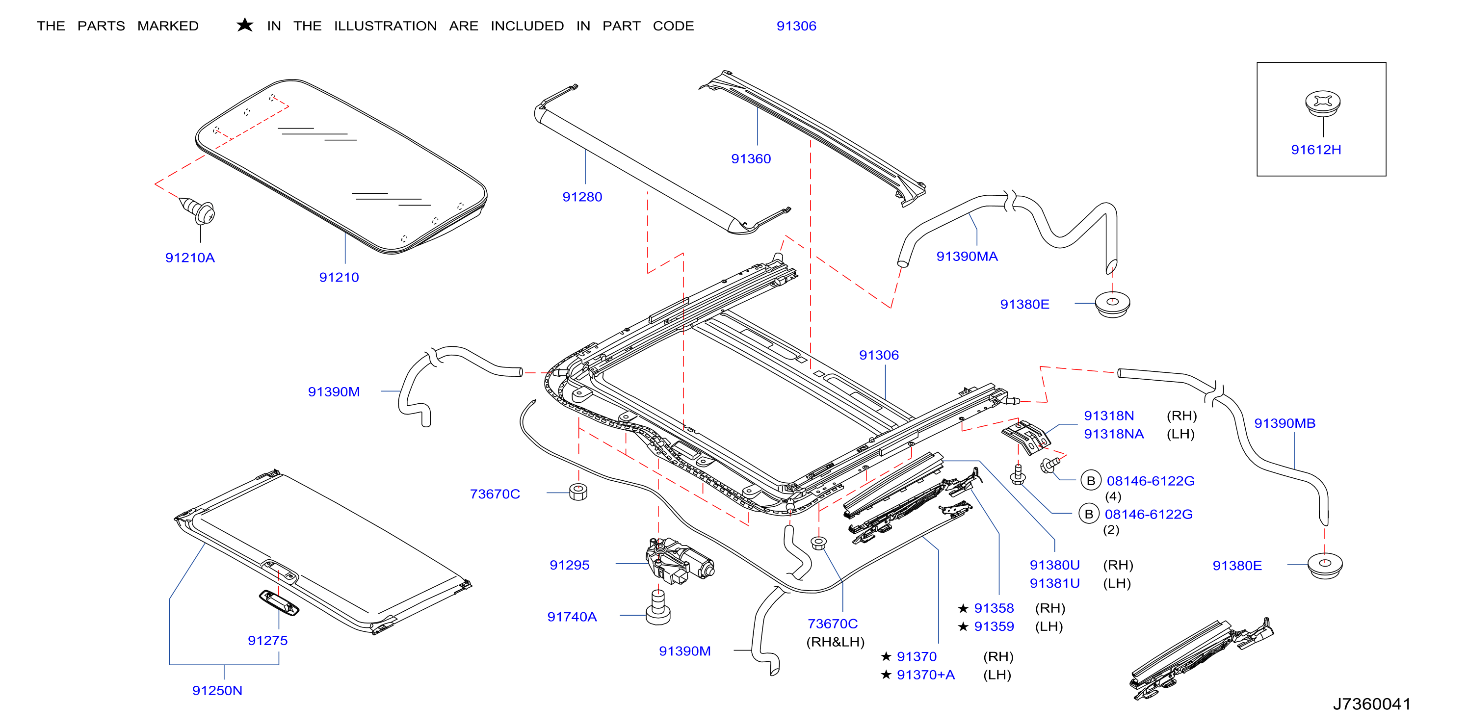 Diagram SUN ROOF PARTS for your 2004 INFINITI G35   