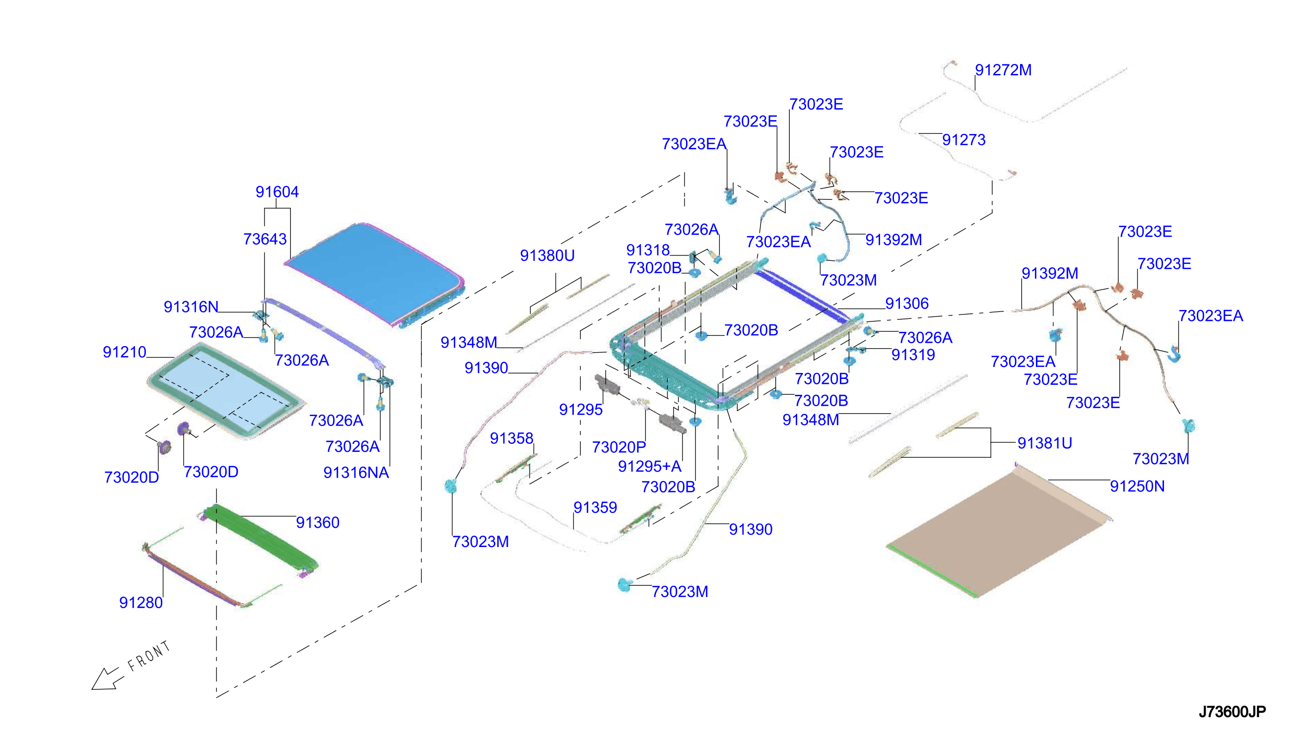 2022 Nissan Rogue Sunroof Drain Hose (Right, Rear). Drain hose 