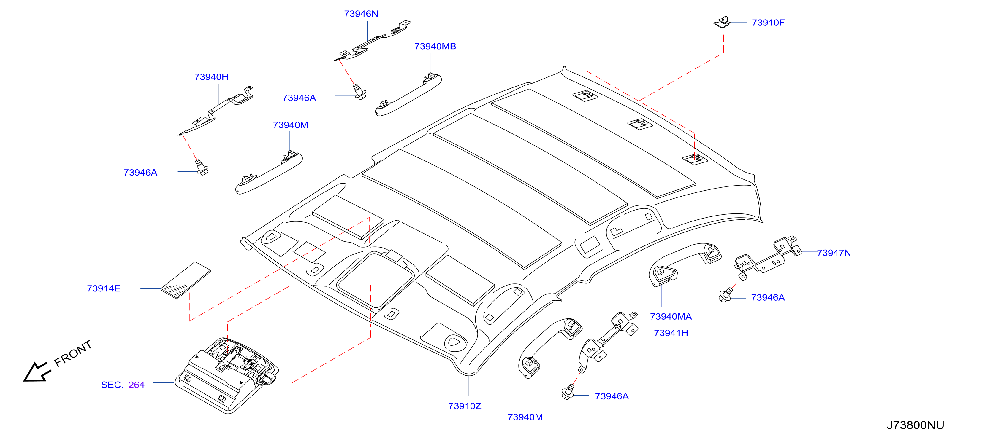 Diagram GUARNICIÓN DEL TECHO for your 2011 INFINITI G37X  3.7L V6 AT AWD 