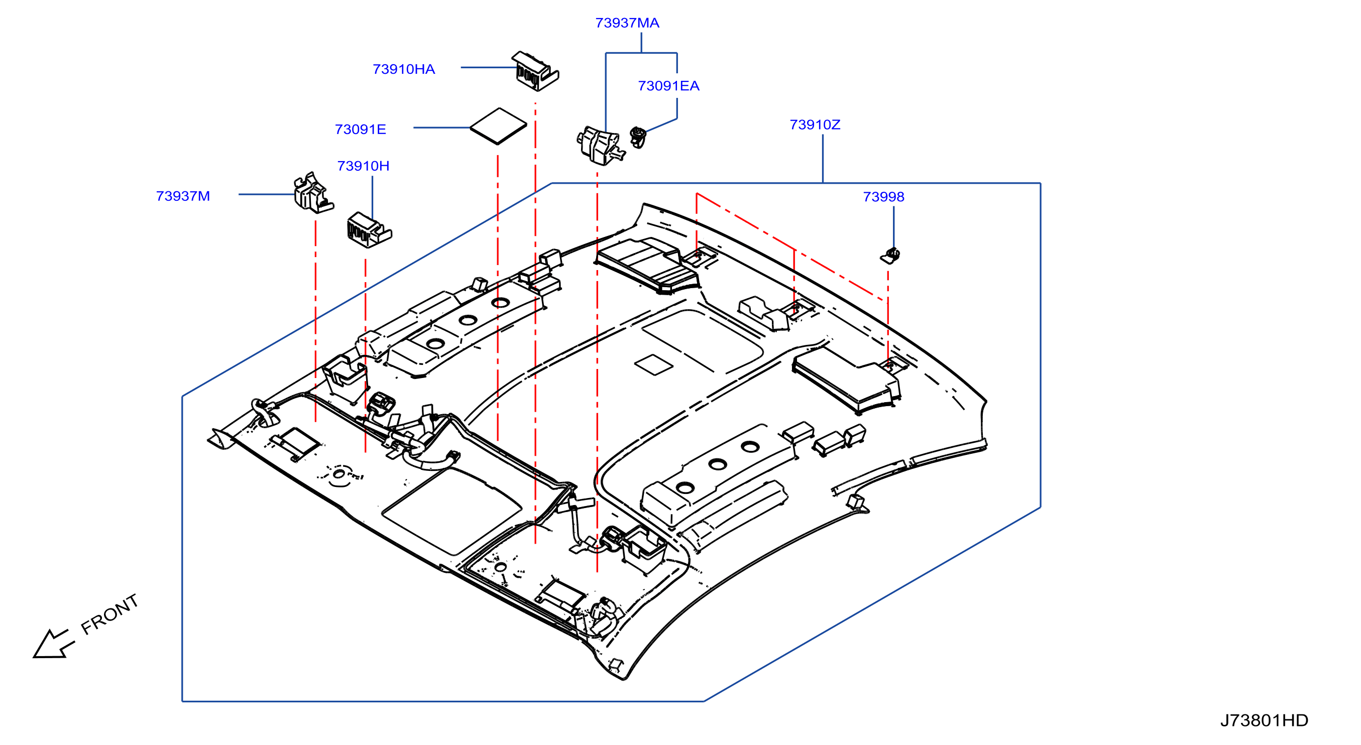 Diagram ROOF TRIMMING for your 2008 INFINITI Q60   