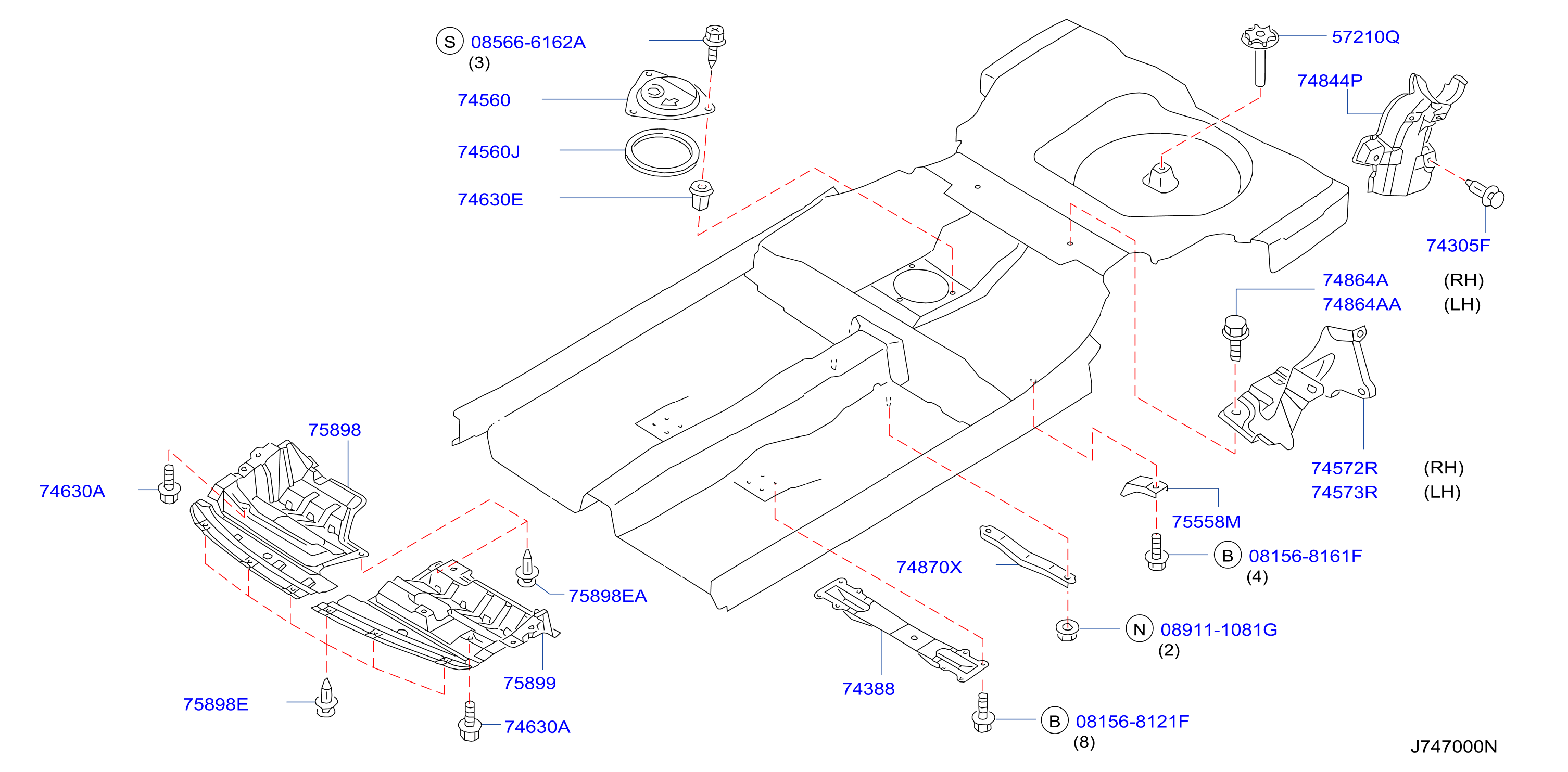 Diagram FLOOR FITTING for your 2003 INFINITI I35   