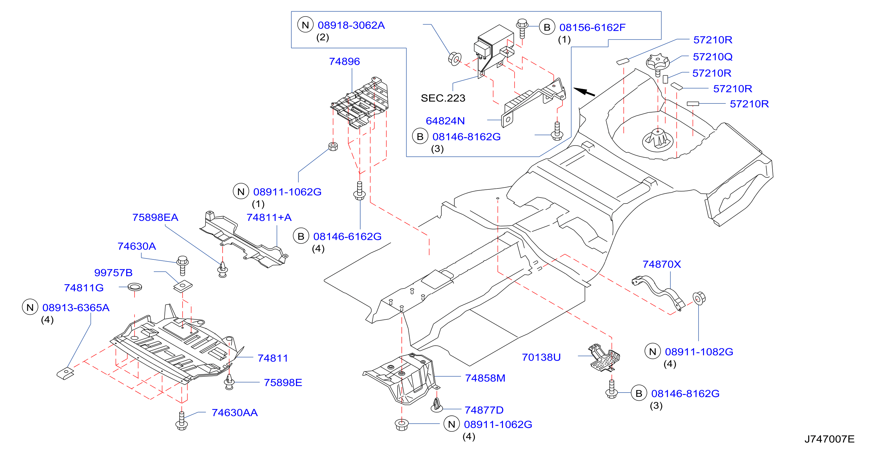 Diagram PARTES DE FIJACIÓN DEL PISO for your 2019 INFINITI QX60   