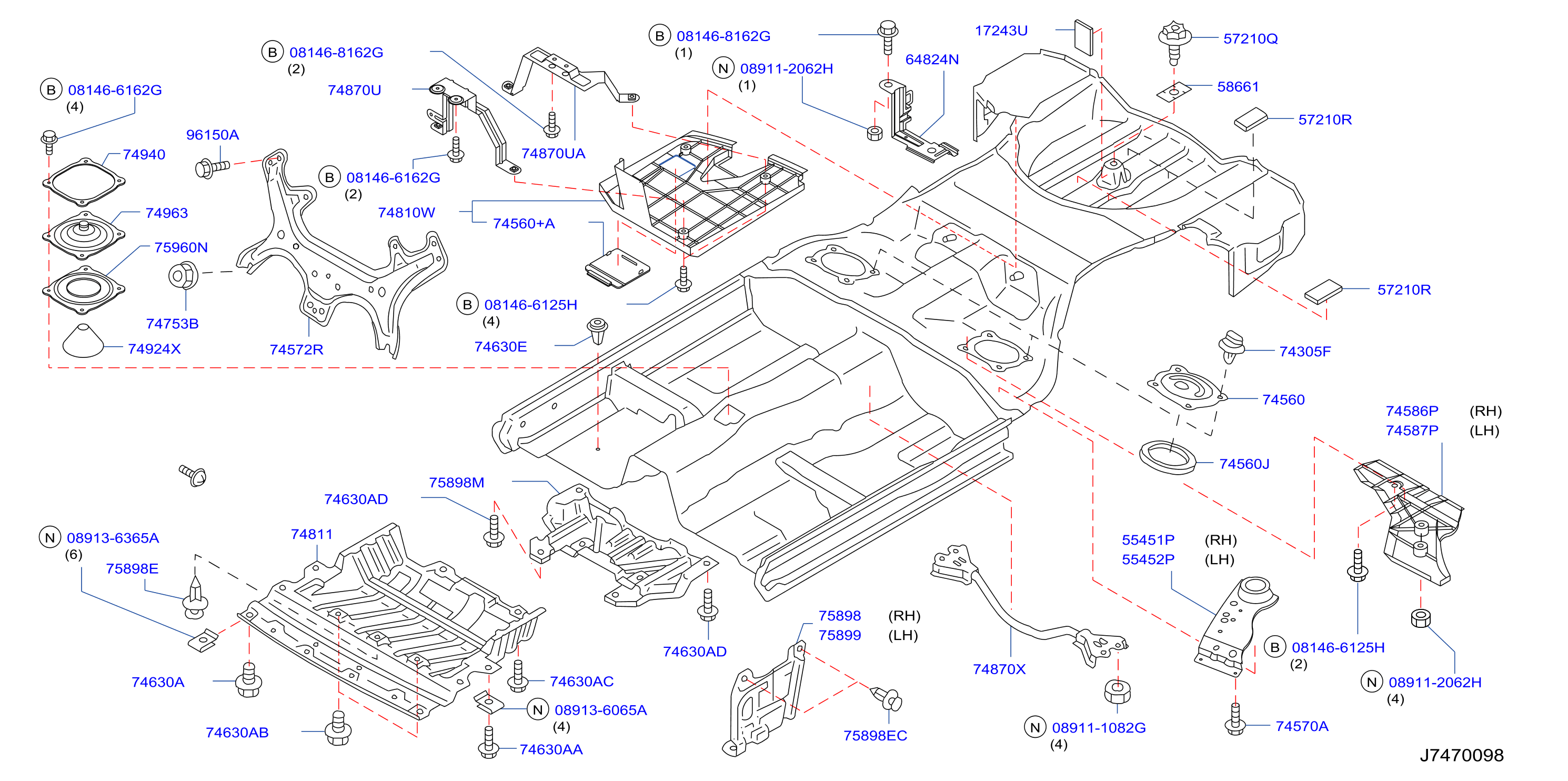 Diagram FLOOR FITTING for your 2006 INFINITI QX56   