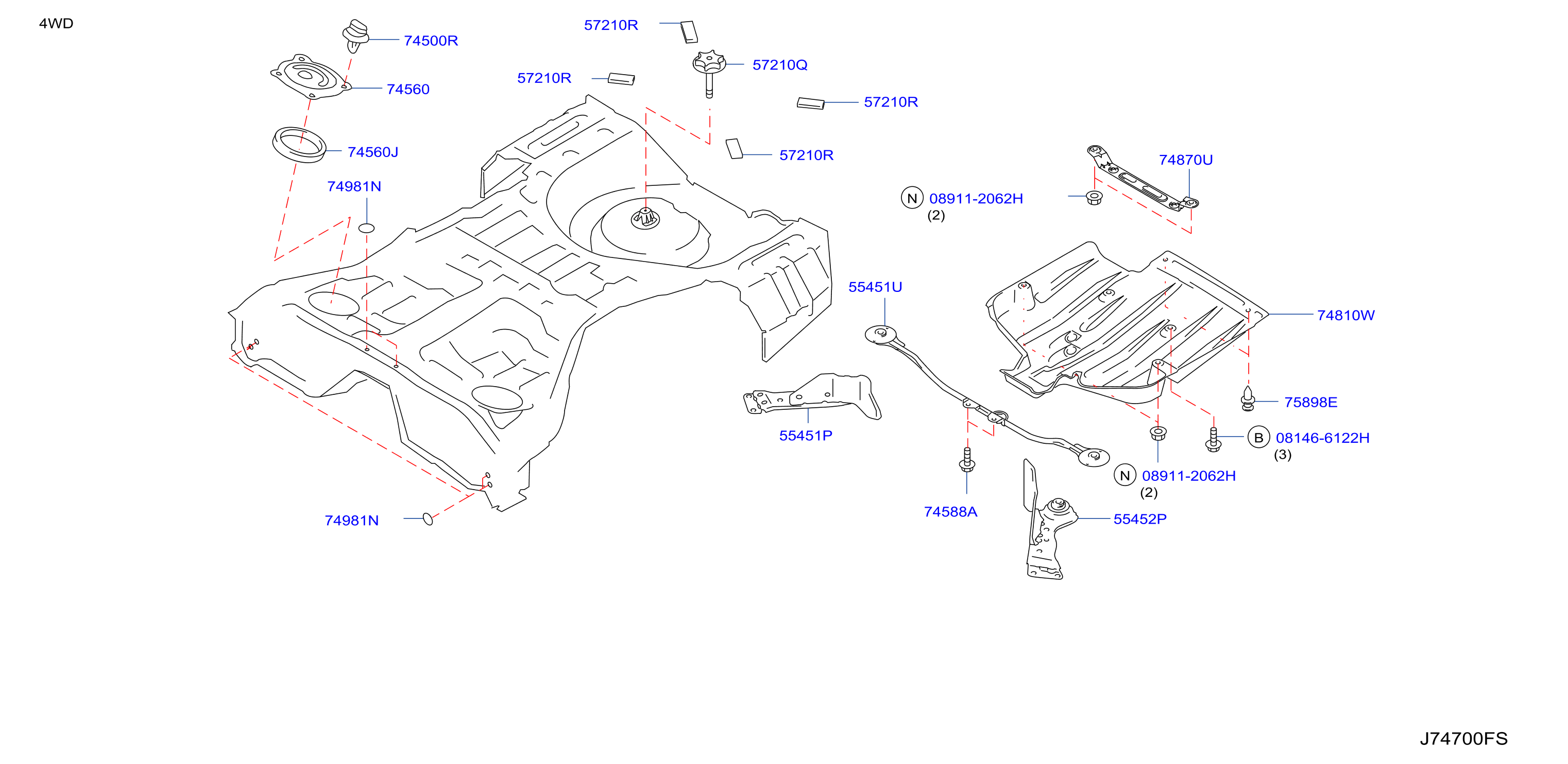 Diagram FLOOR FITTING for your 2003 INFINITI M45   