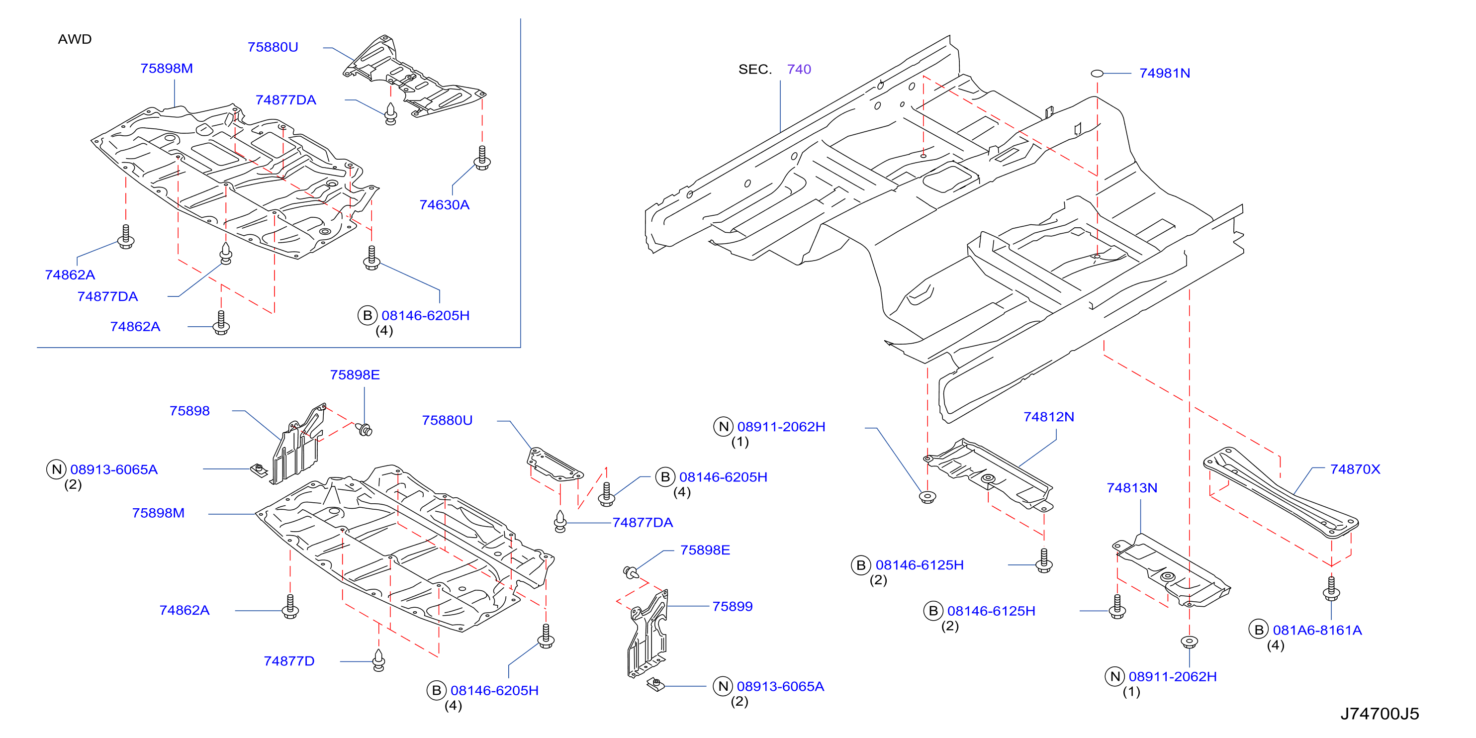 Diagram FLOOR FITTING for your 2008 INFINITI QX56   