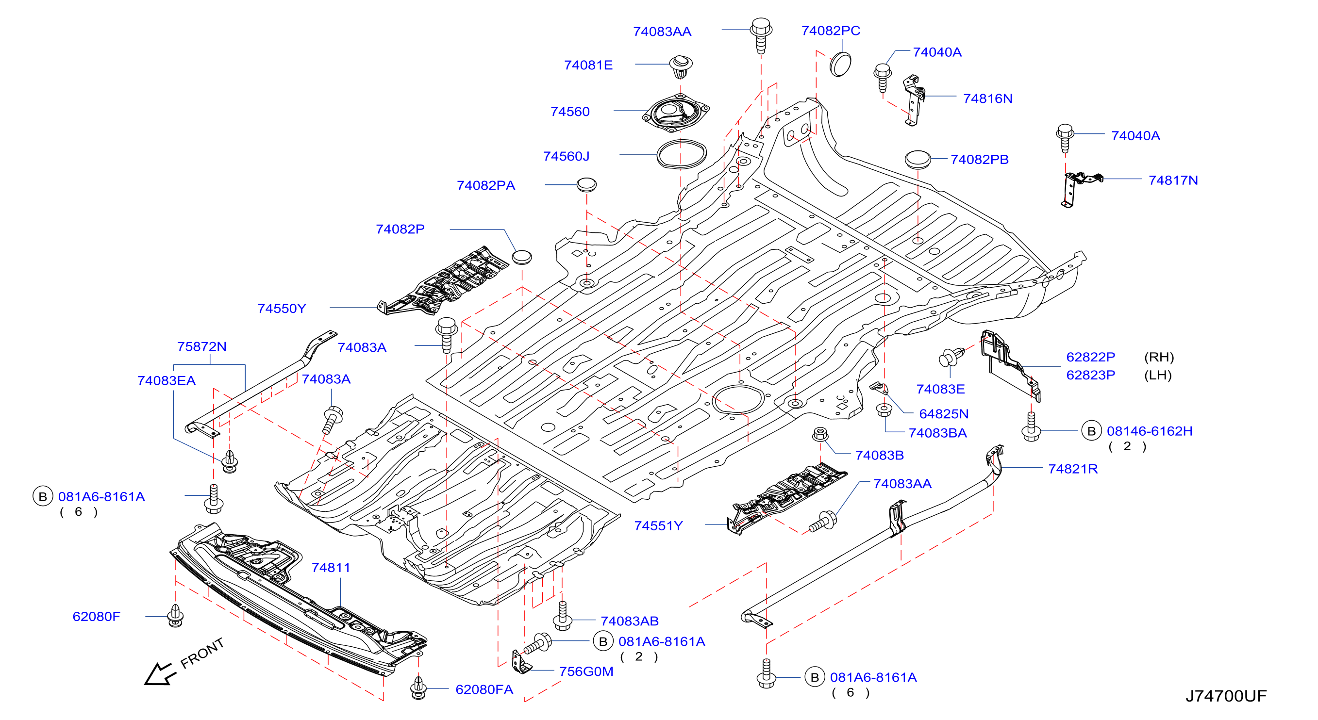 Diagram FLOOR FITTING for your 2012 Nissan Quest   